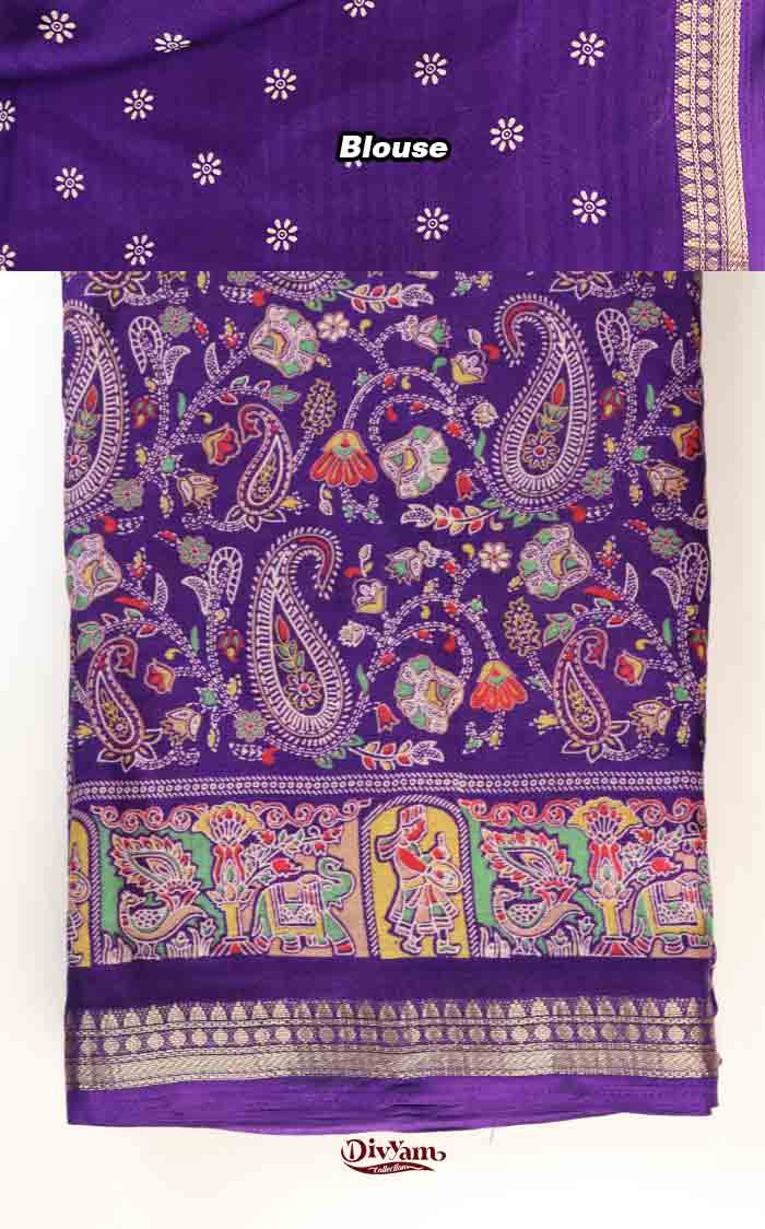 DC309 | Georgette Saree with Paisley Design & Temple Border