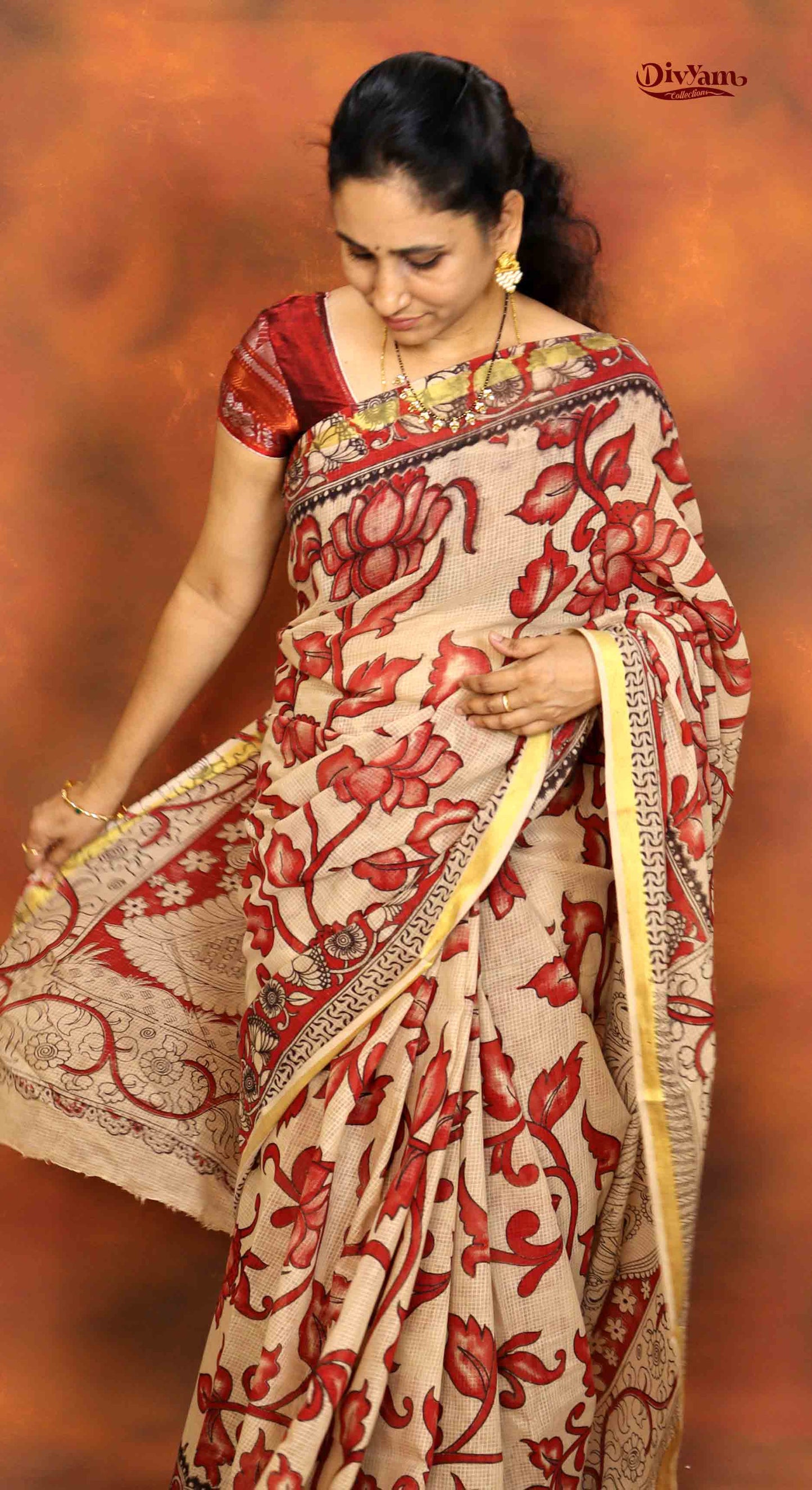 DC201 | Kota Kalamkari Print Saree with Running Blouse