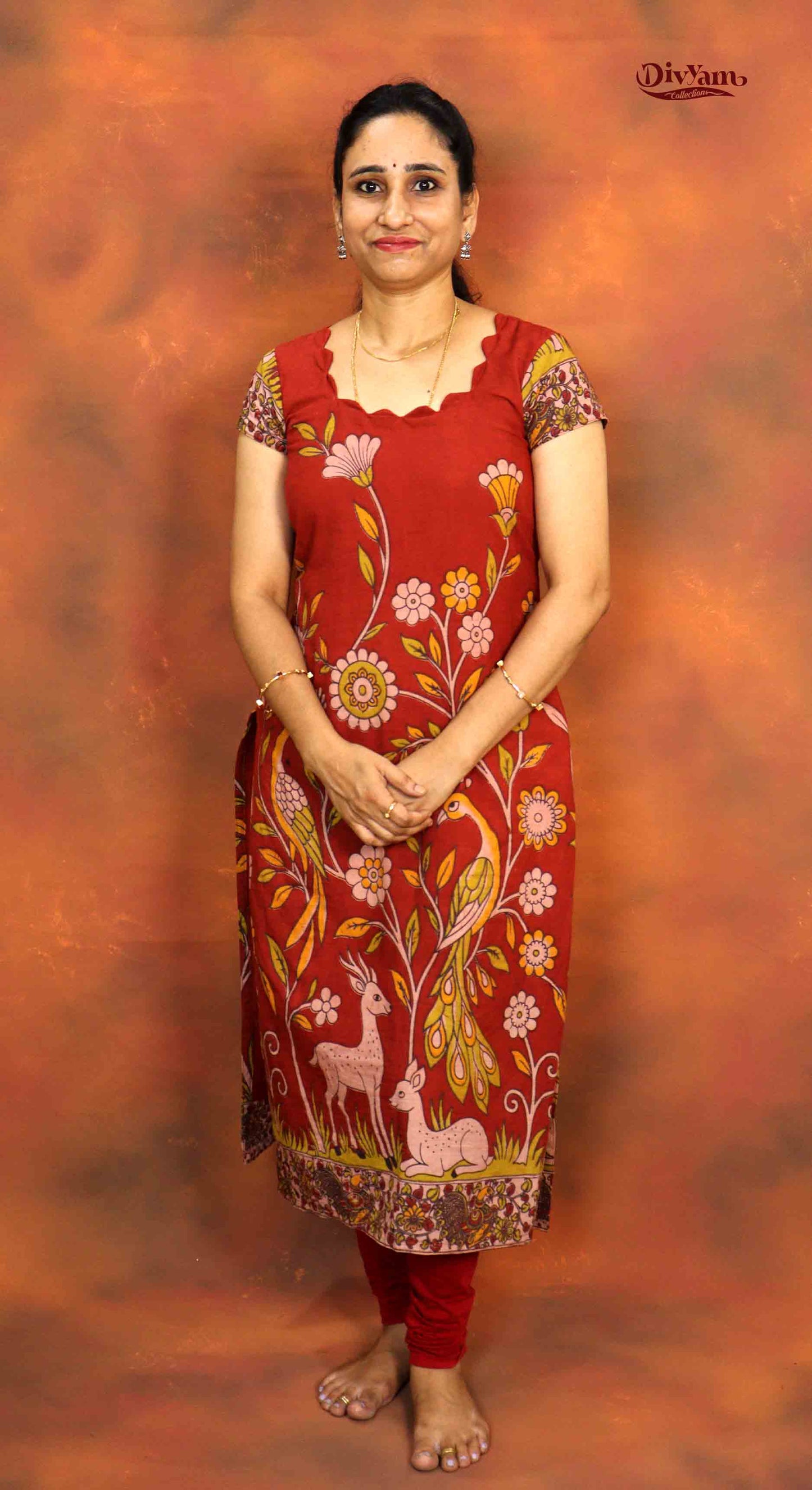DC203 | Pure Cotton Kalamkari Dress Materials – 2 Piece Sets