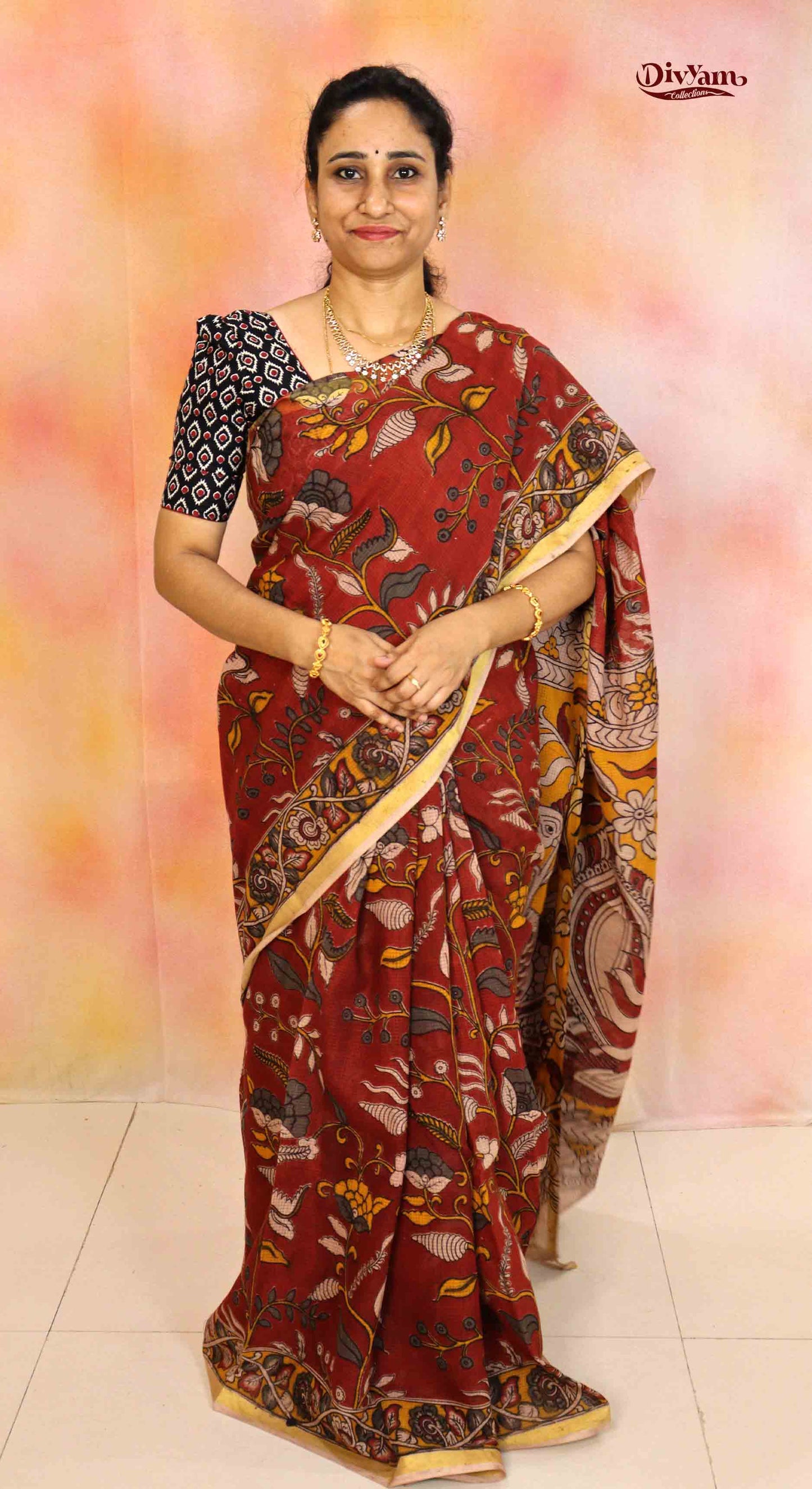 DC205 | Kota Kalamkari Print Saree with Running Blouse