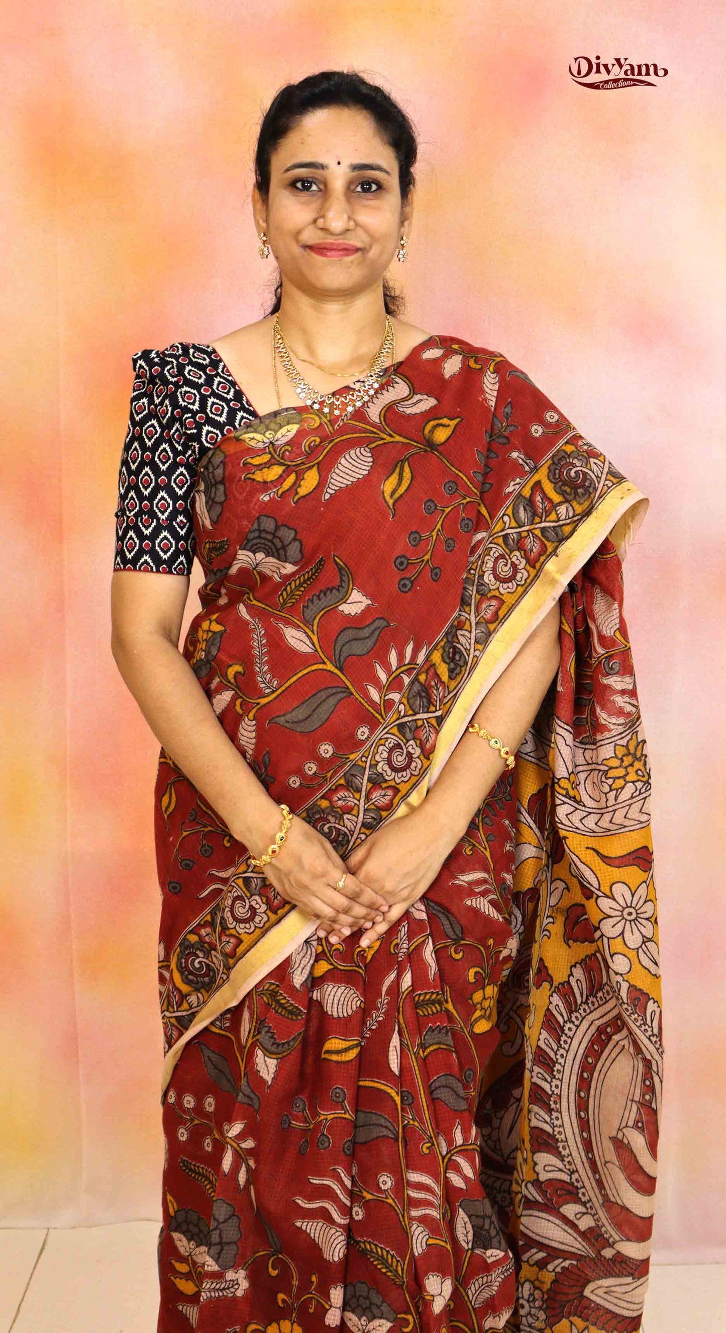 DC205 | Kota Kalamkari Print Saree with Running Blouse