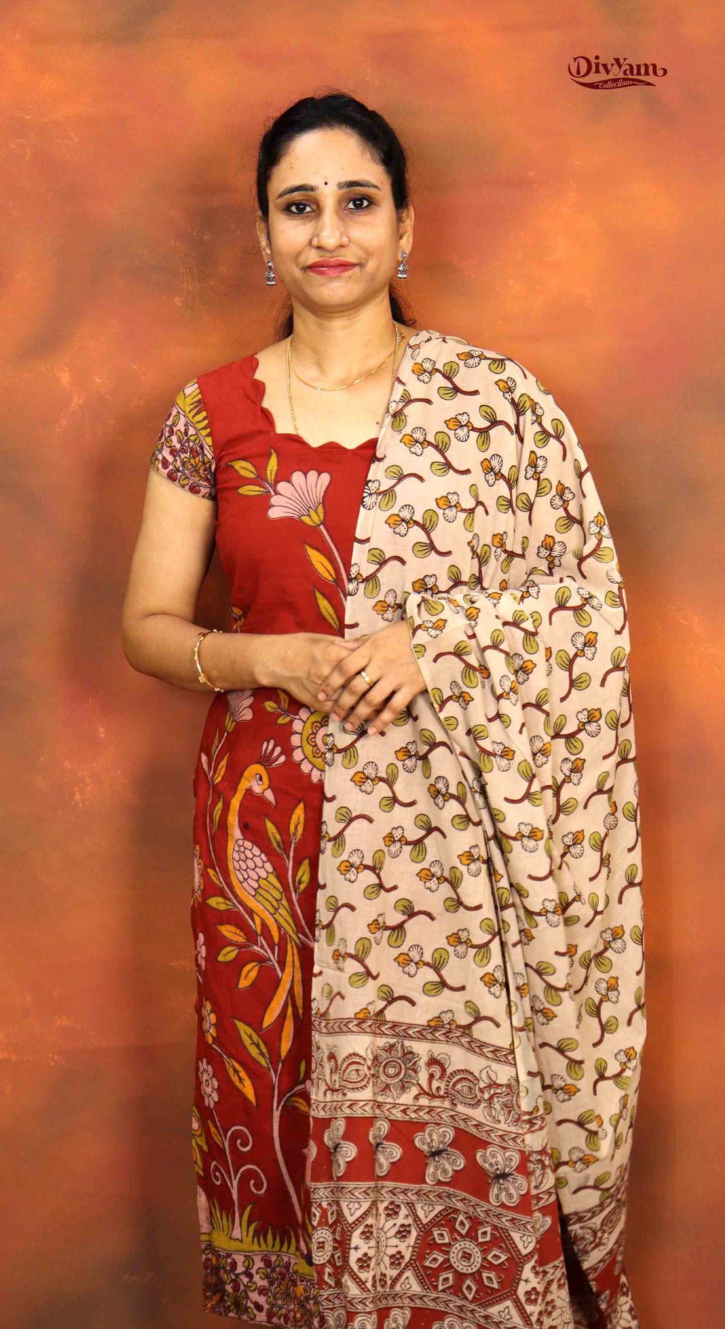 DC203 | Pure Cotton Kalamkari Dress Materials – 2 Piece Sets