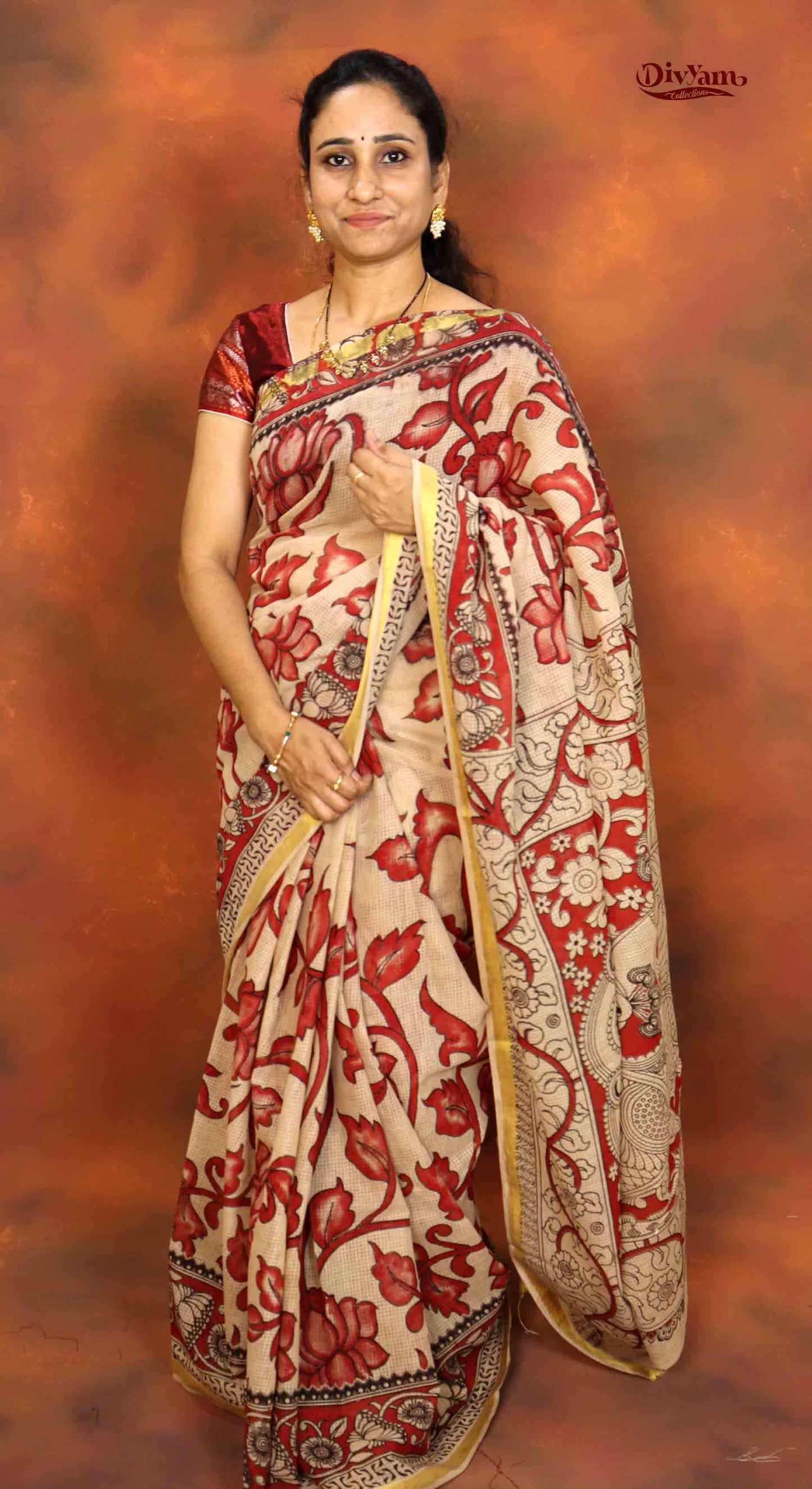 DC201 | Kota Kalamkari Print Saree with Running Blouse