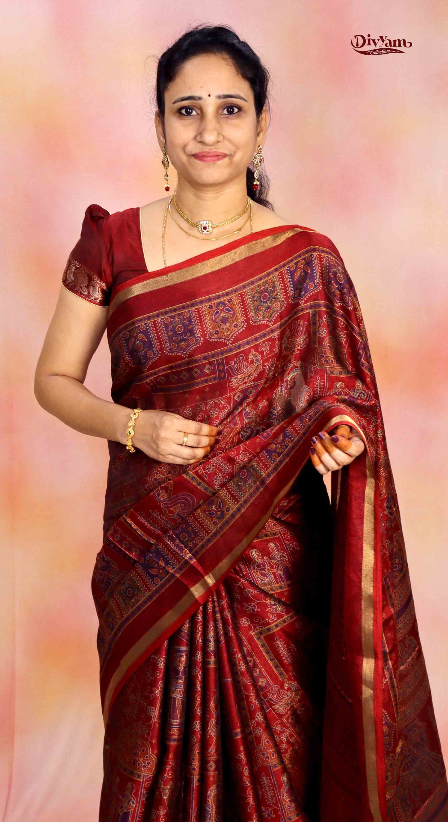 DC248 | Mashru Silk Saree with Pashmina Kashmiri Design