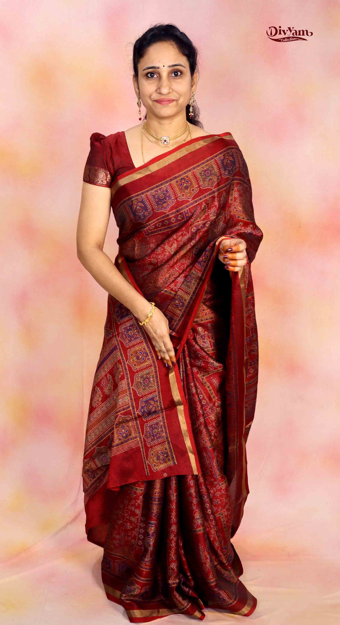 DC248 | Mashru Silk Saree with Pashmina Kashmiri Design