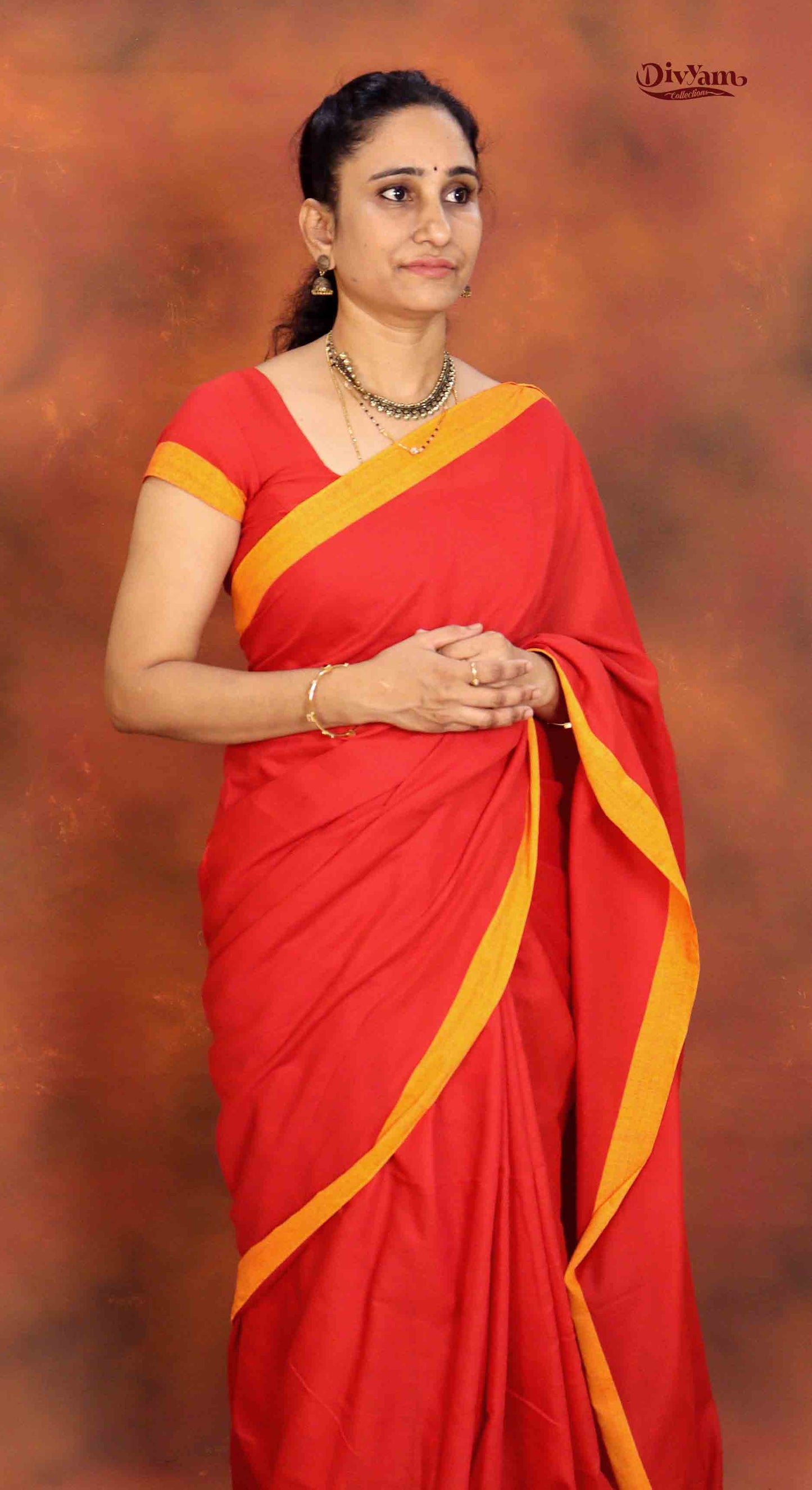 DC162 | Pure Khadi Cotton Saree with Contrast Border & Fluffy Tassels | Elegant Plain Saree Collection
