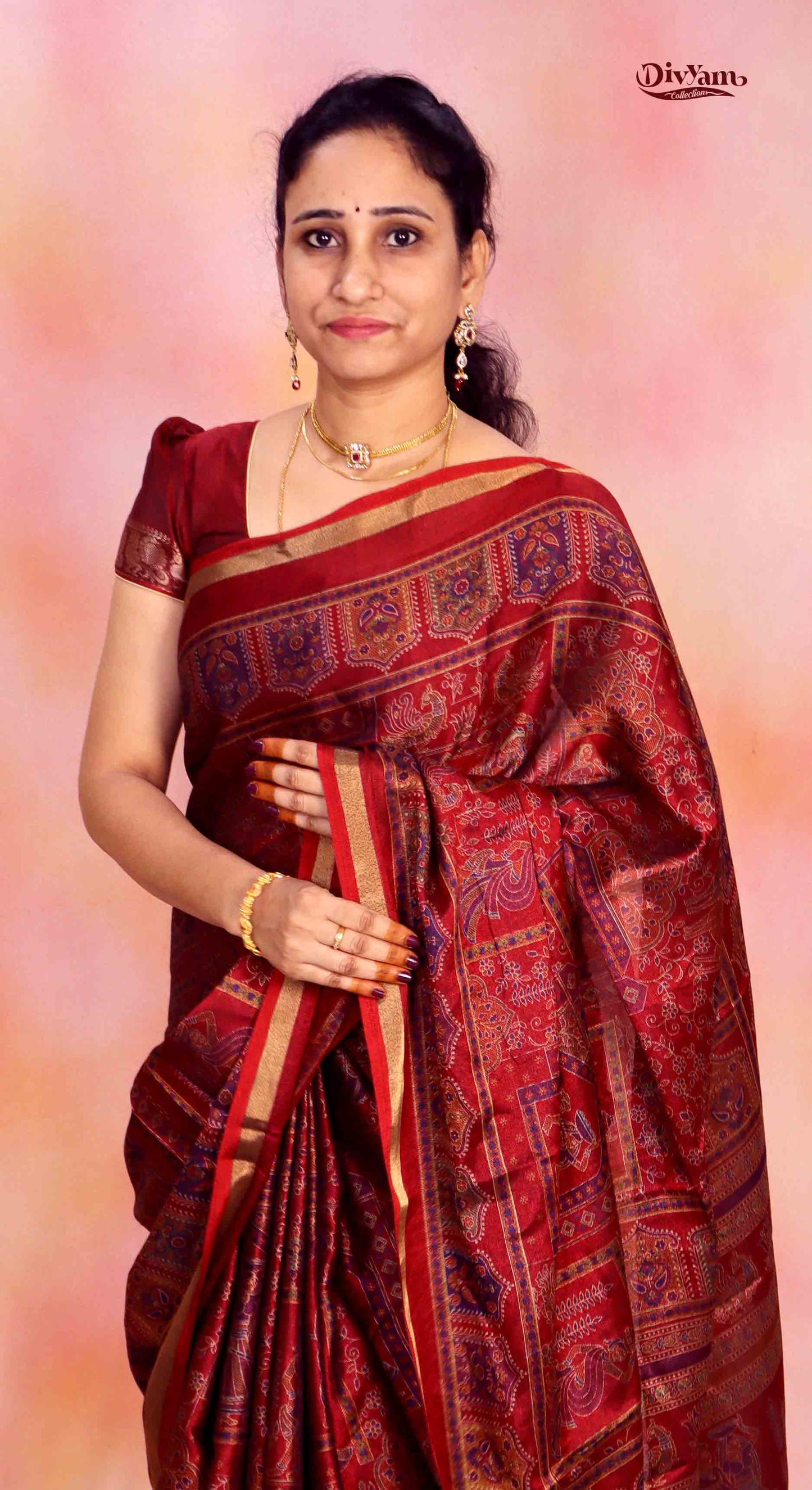DC248 | Mashru Silk Saree with Pashmina Kashmiri Design