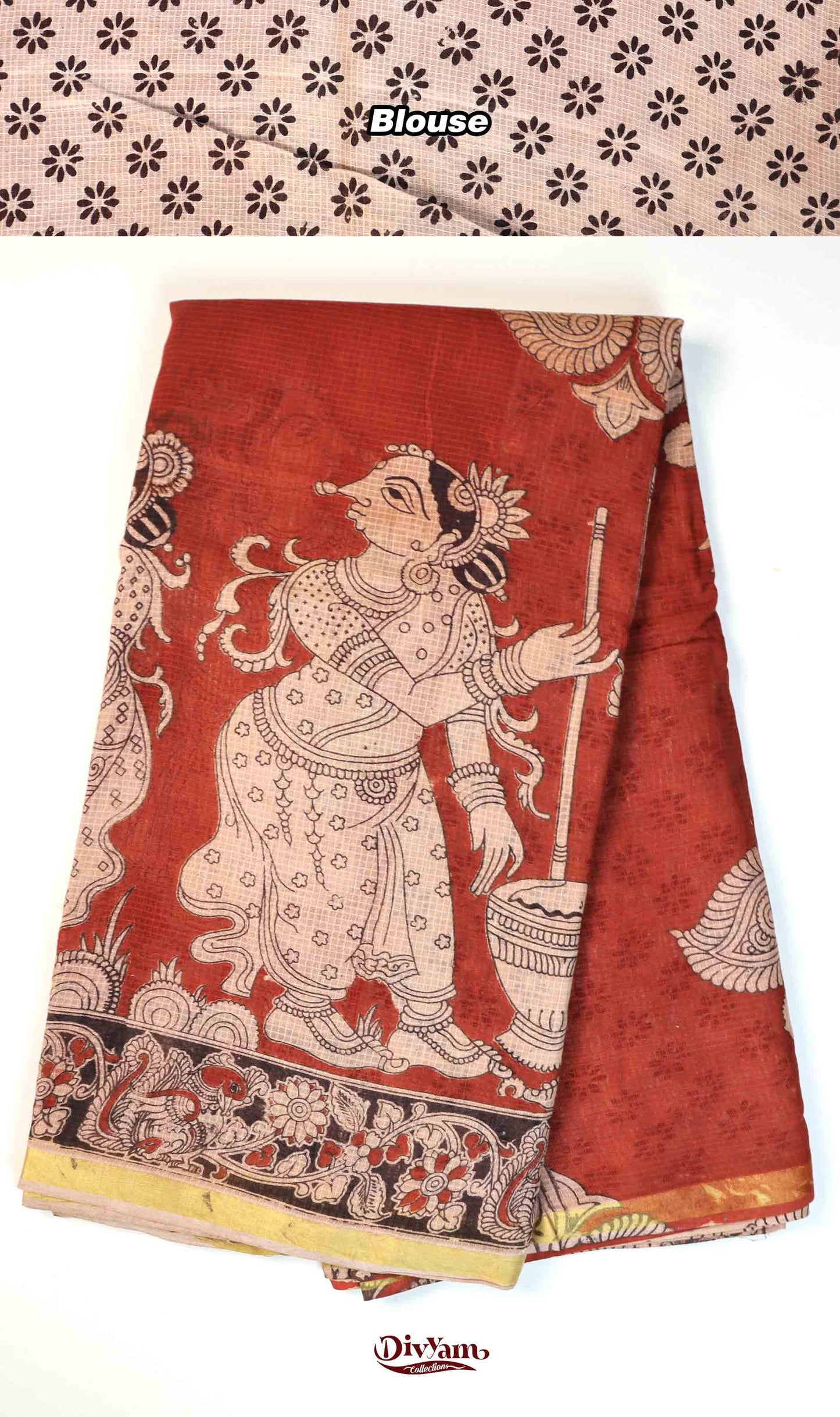 DC205 | Kota Kalamkari Print Saree with Running Blouse