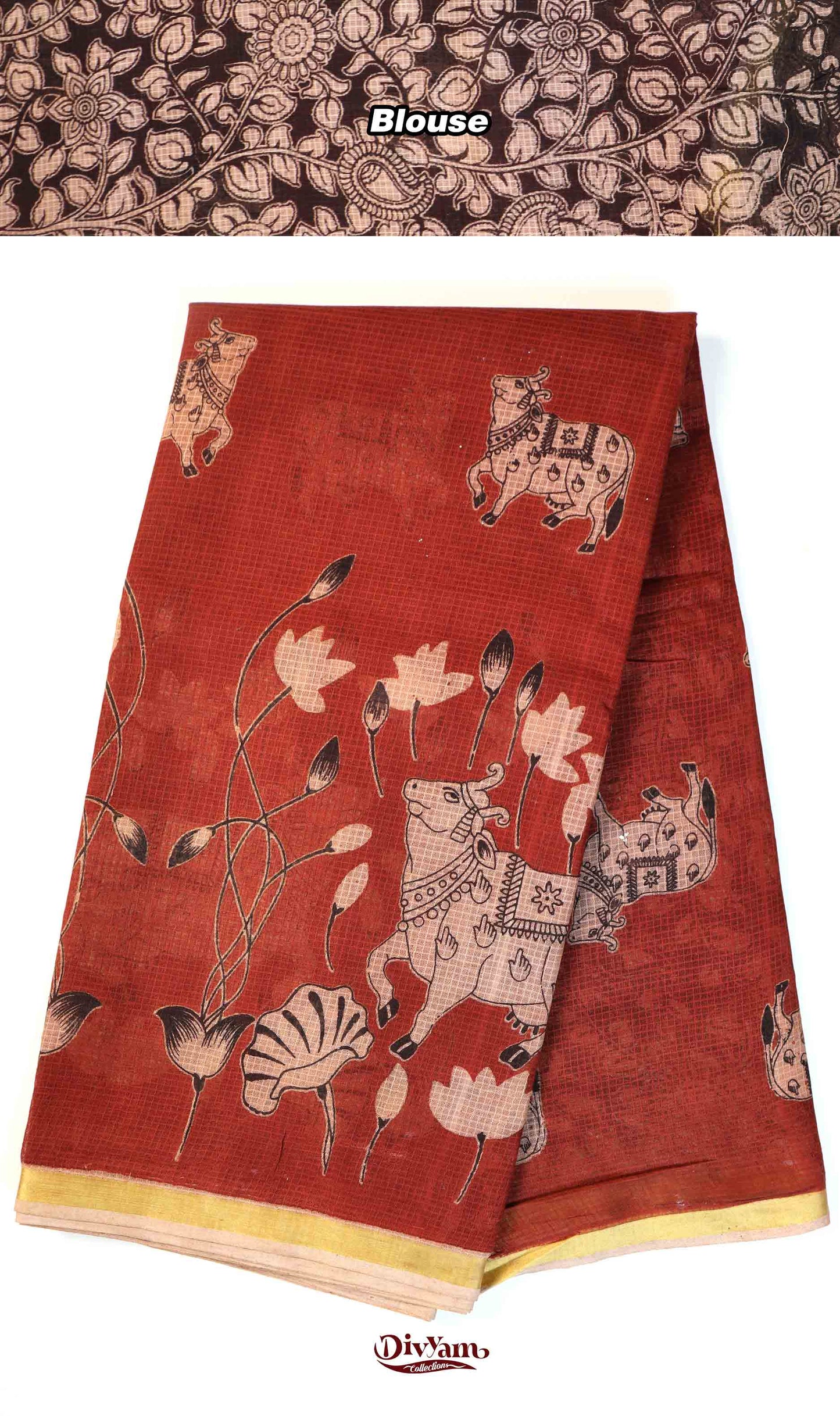DC205 | Kota Kalamkari Print Saree with Running Blouse