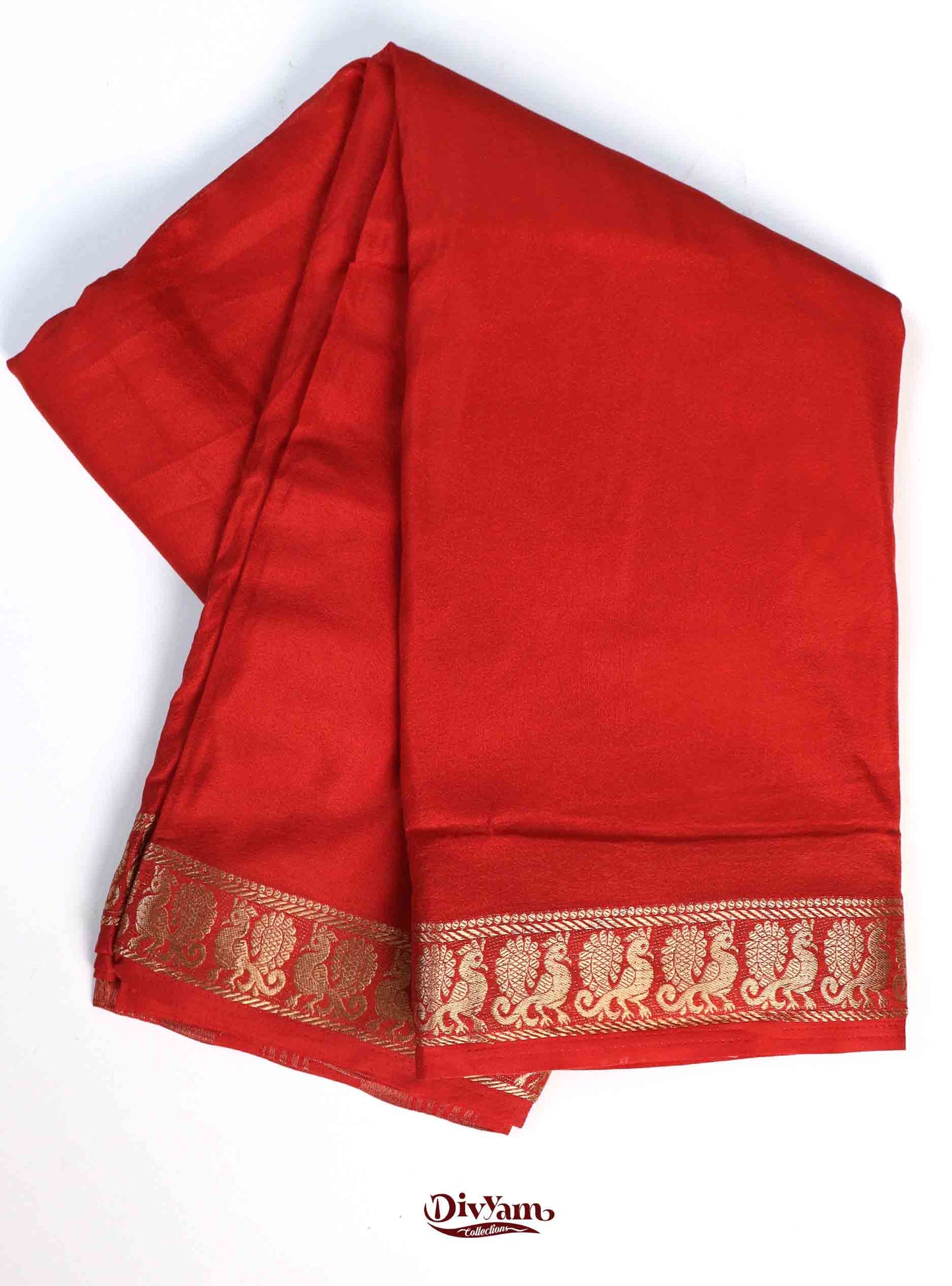 DC194 | Mysore Crepe Silk Saree with Rich Jari Border & Woven Pallu