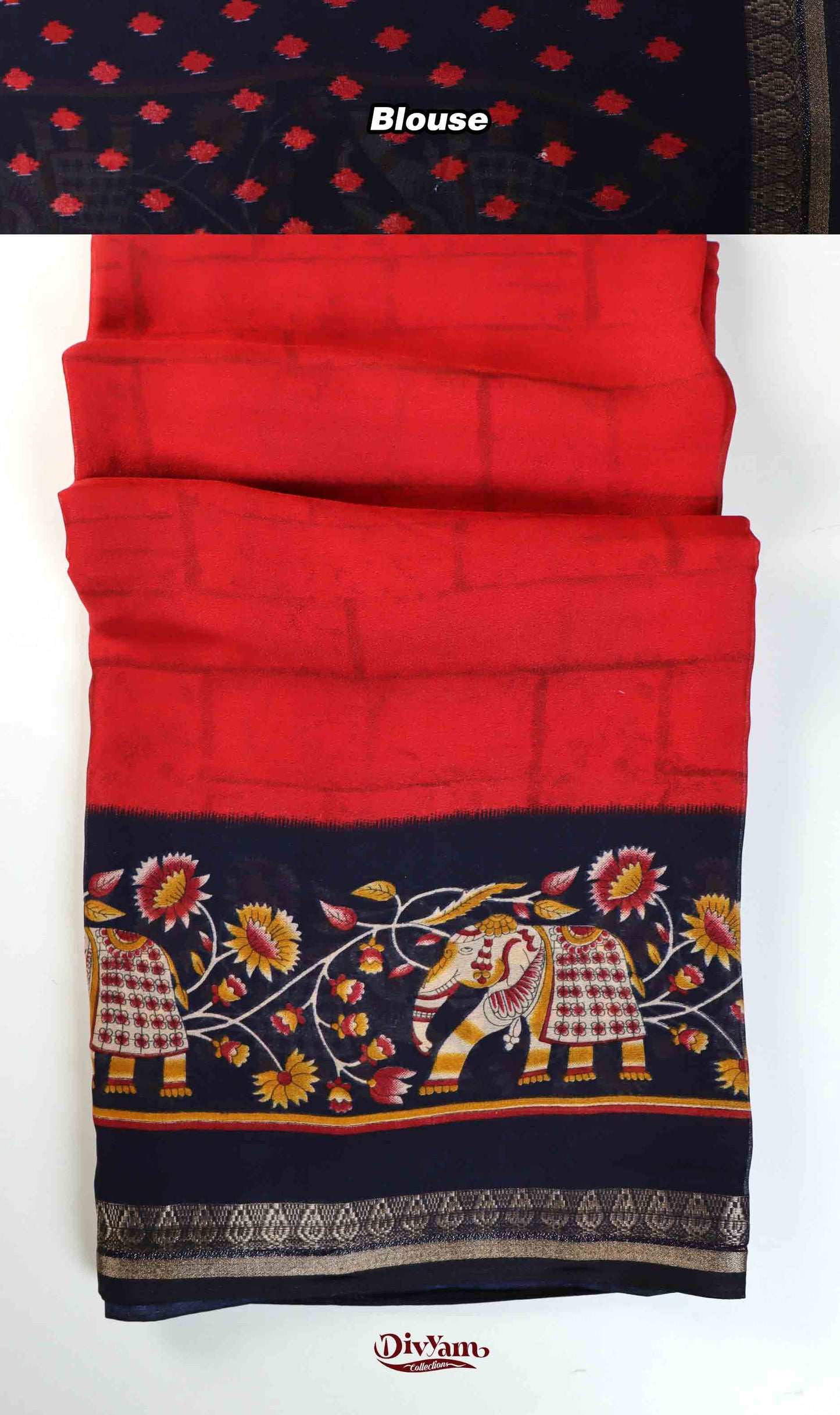 DC222 | Semi Viscose Georgette Saree with Zari Temple Border
