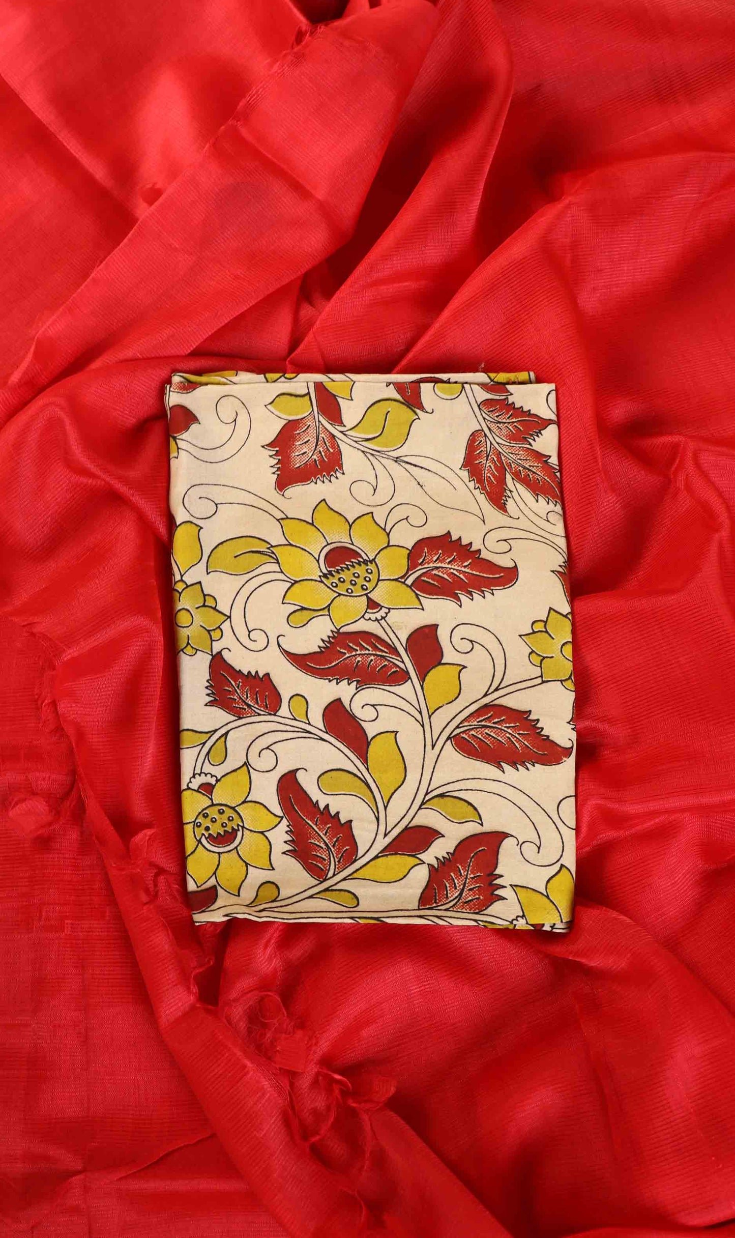 Pure Handloom Saree with Extra Kalamkari Blouse | Premium Handwoven Saree | DC243
