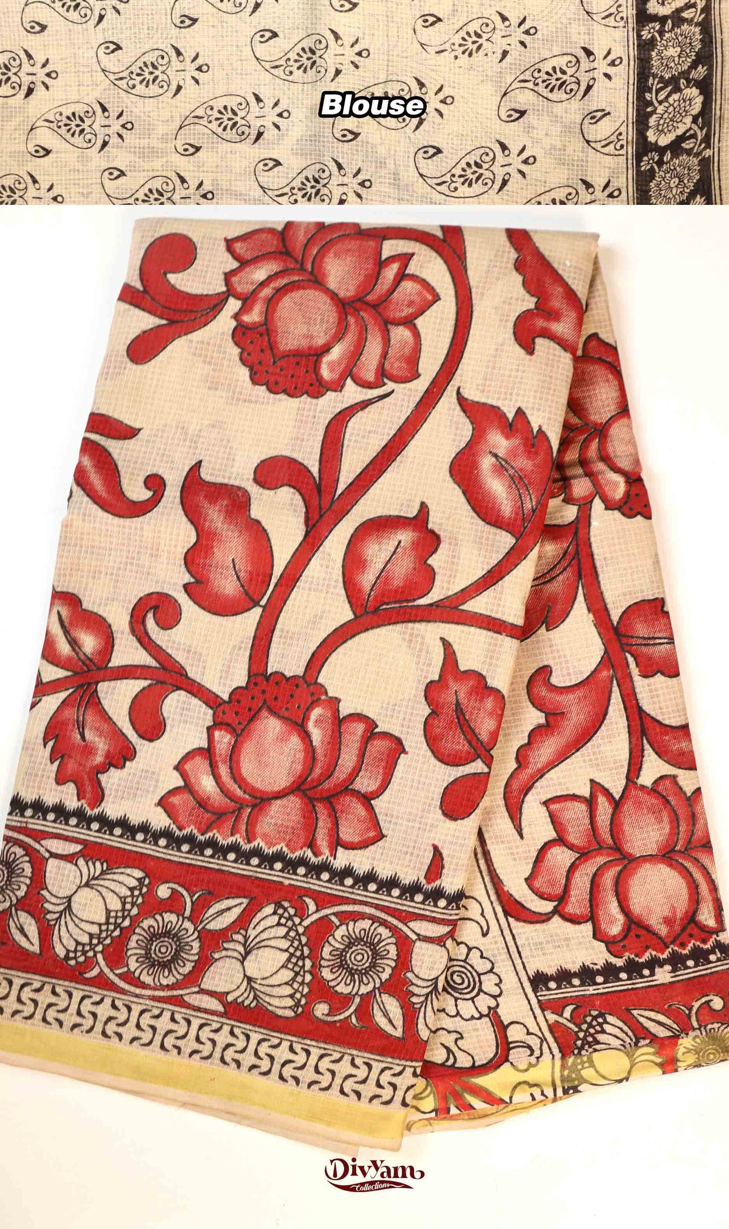 DC201 | Kota Kalamkari Print Saree with Running Blouse
