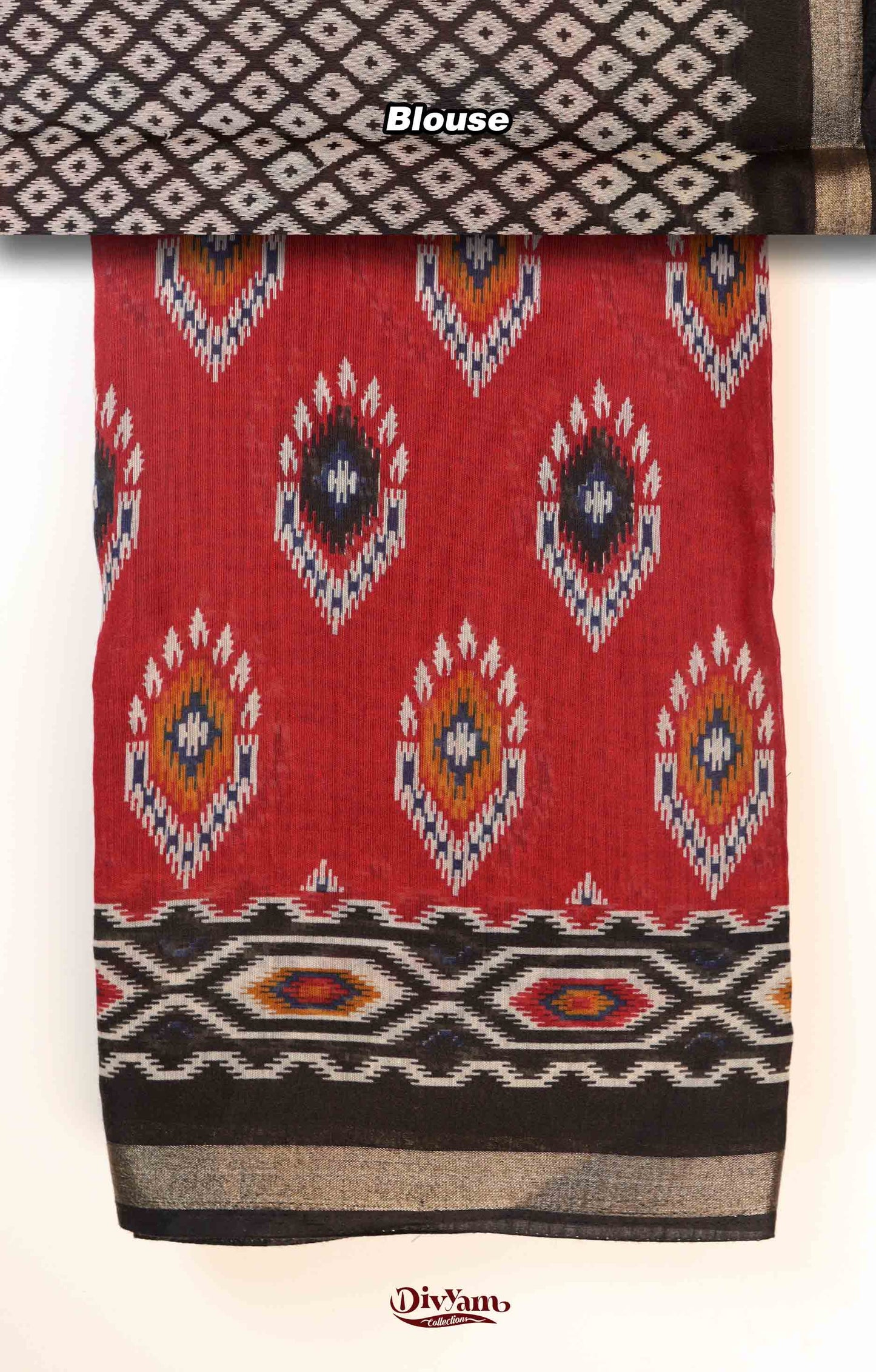 DC251 | Daily Wear Cotton by Silk Ikat Design Saree | Soft & Comfortable