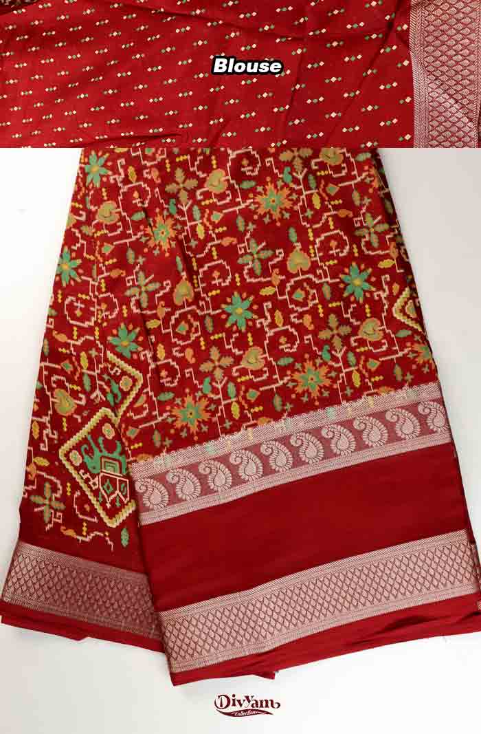 DC324 | Fancy Patola Design Saree with Contrast Gap Border