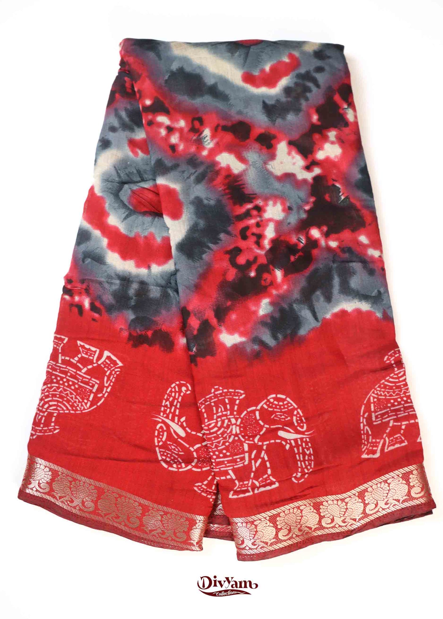 Mangalagiri Silk Saree with Shibori Print & Running Blouse | DC250
