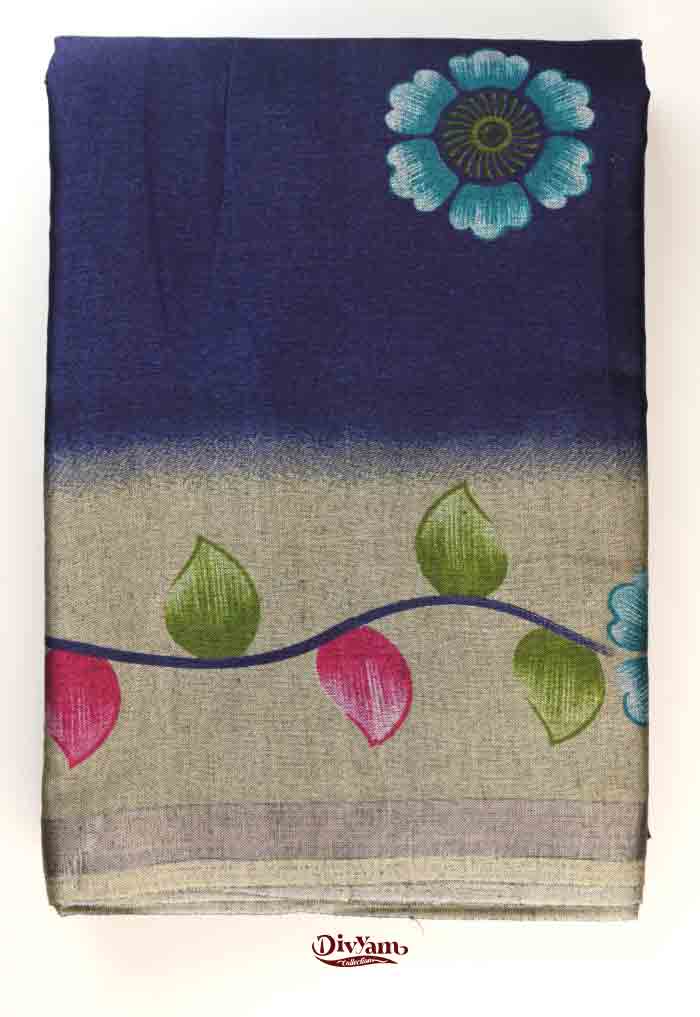 DC306 | Soft Modal Silk Saree with Brush-Painted Floral Print