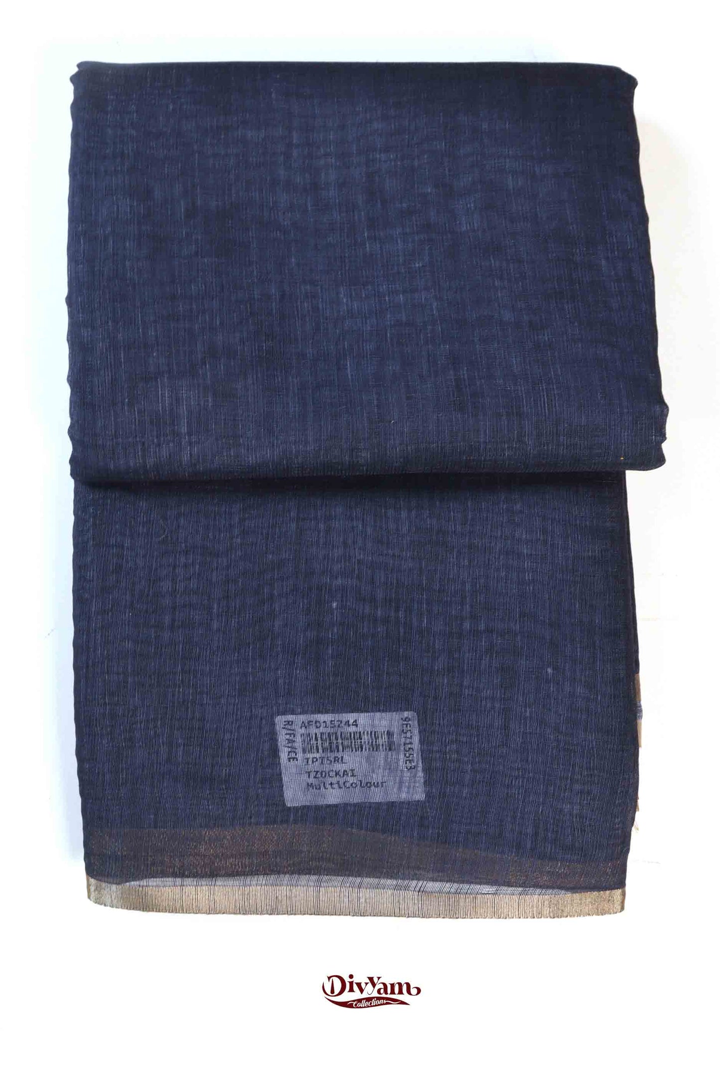 DC171 | Linen Cotton Saree with Gold Zari Stripe Border & Kalamkari Blouse | Soft Printed Collection