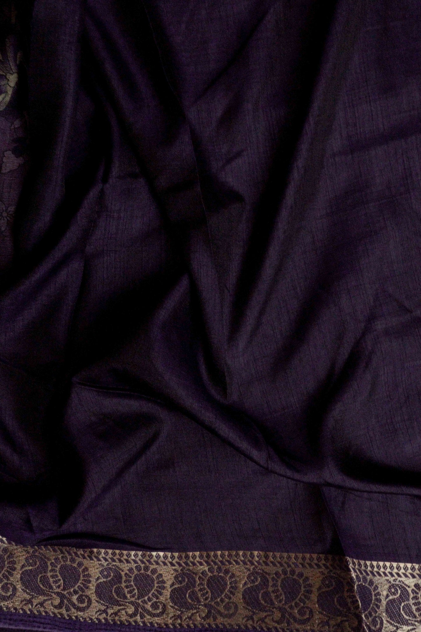 DCMS39 Royal Purple Maheshwari Silk Sarees with Narayanapattu Border & Kalamkari Print