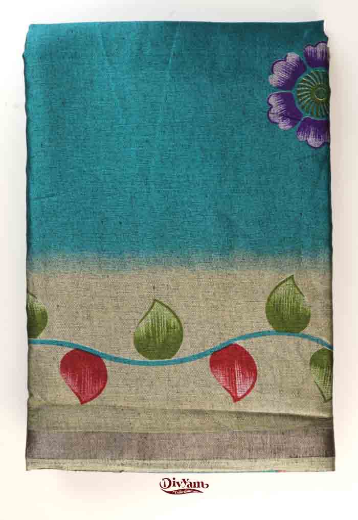 DC306 | Soft Modal Silk Saree with Brush-Painted Floral Print
