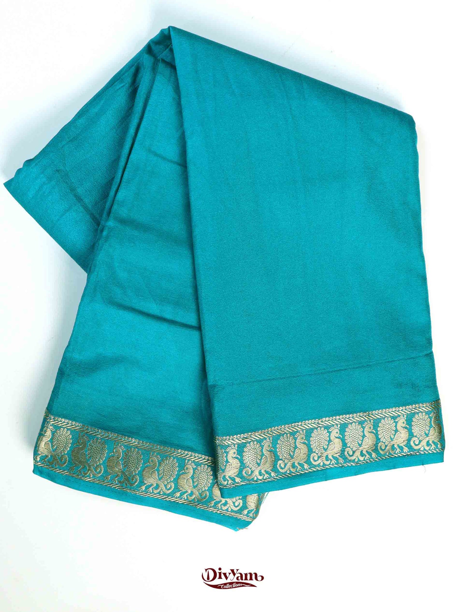 DC194 | Mysore Crepe Silk Saree with Rich Jari Border & Woven Pallu
