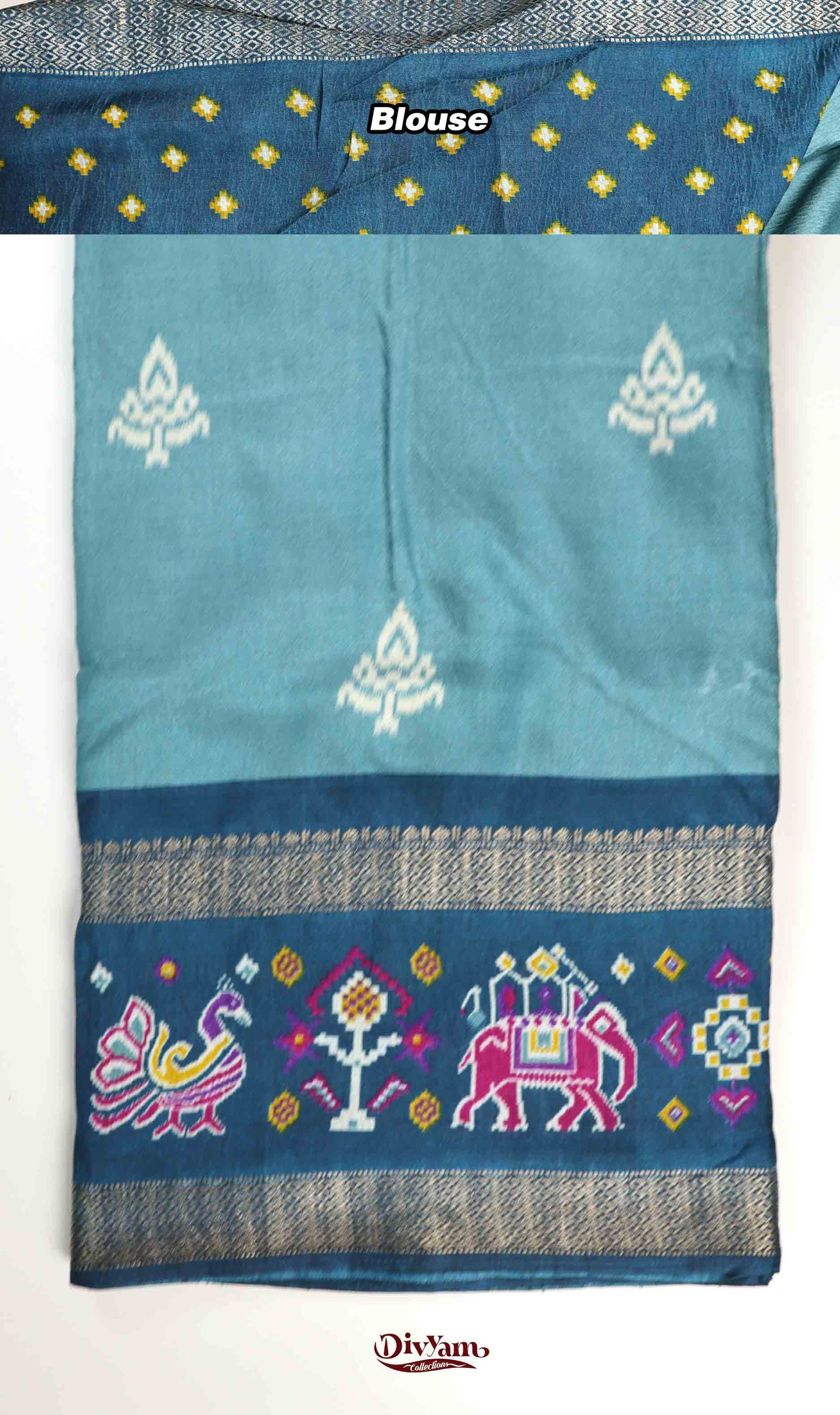 DC227 | Fancy Soft Silk Saree with Elegant Gap Border