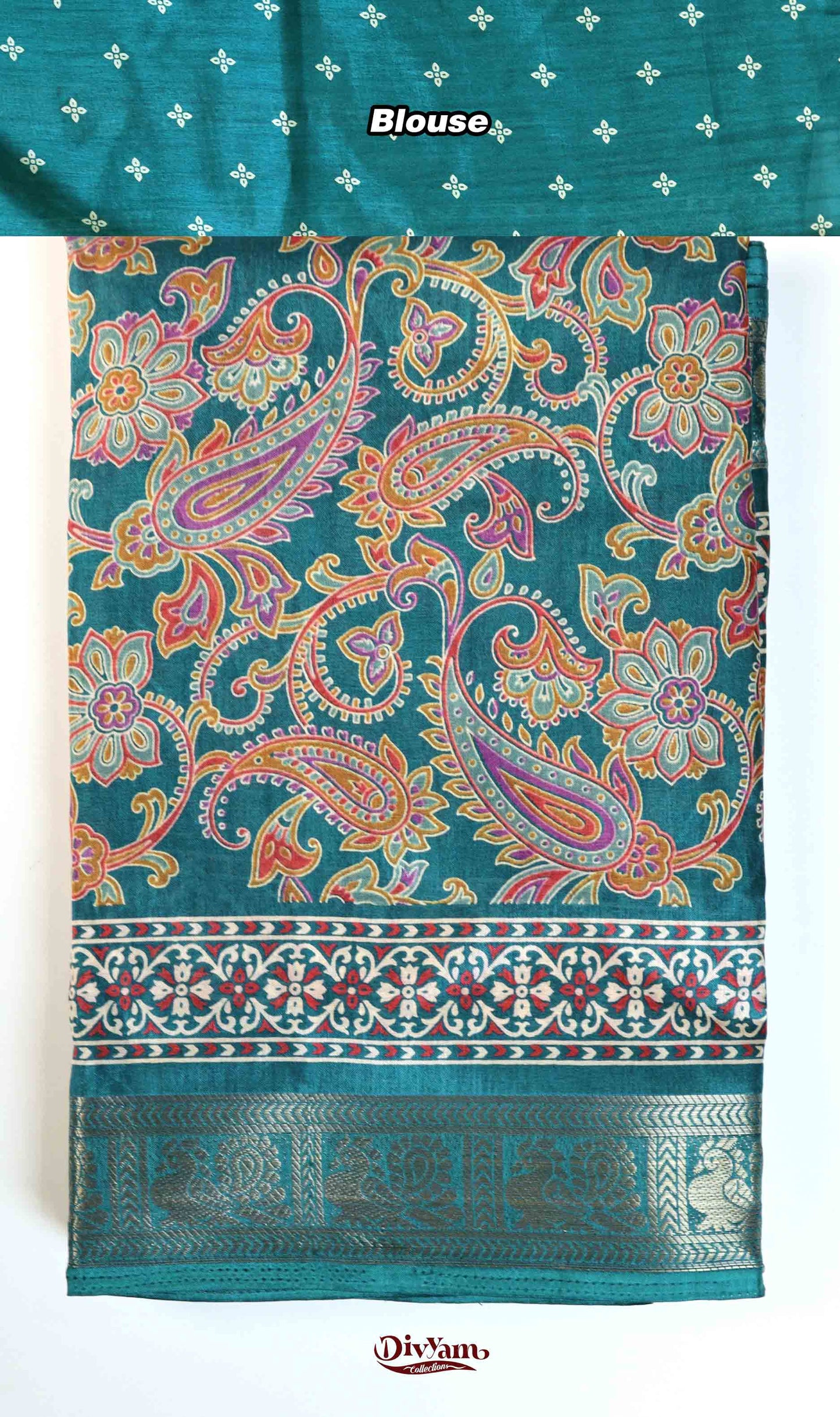 DC197 | Maheshwari Silk Mango Kalamkari Saree with Narayanpet Border