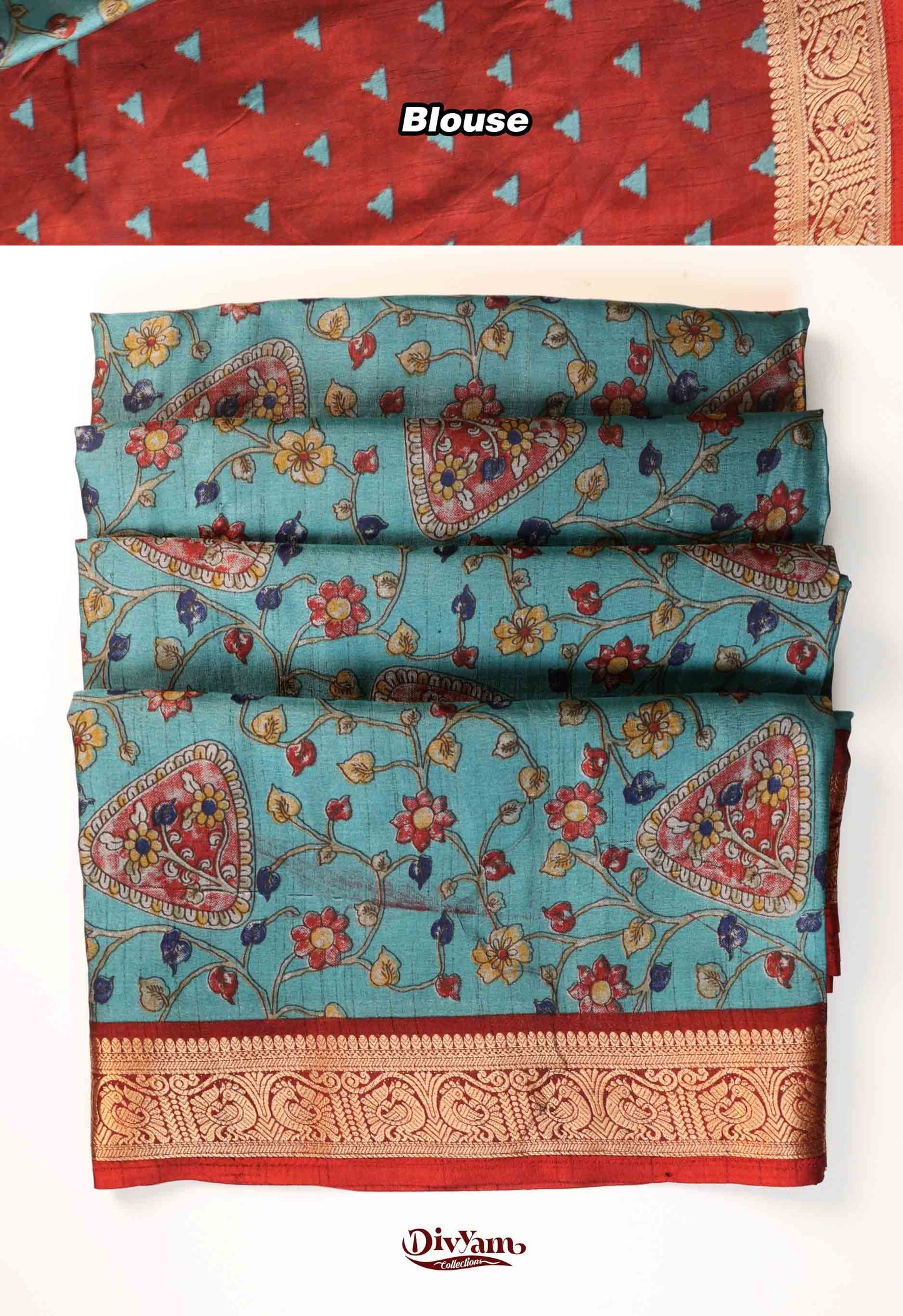 DC265 | Modal Silk Saree with Kalamkari Design & Running Blouse