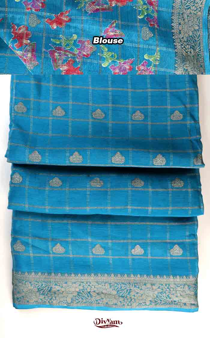 DC310 | Chinnon Crepe Saree with Traditional Jari Checks