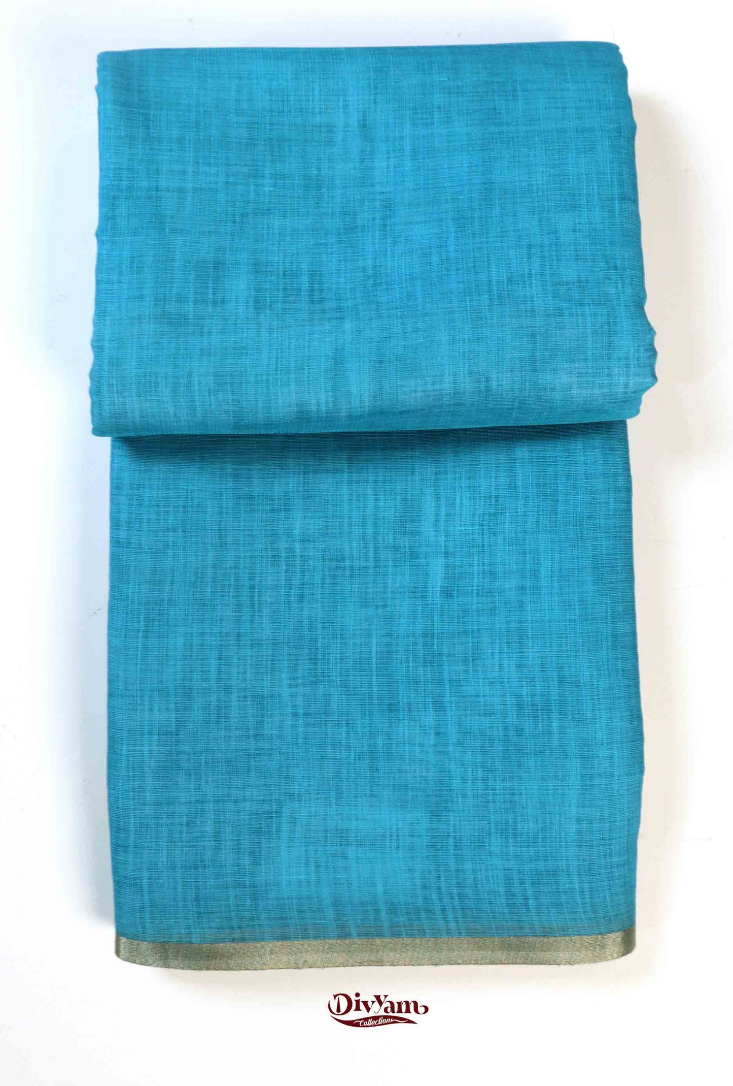 DC171 | Linen Cotton Saree with Gold Zari Stripe Border & Kalamkari Blouse | Soft Printed Collection