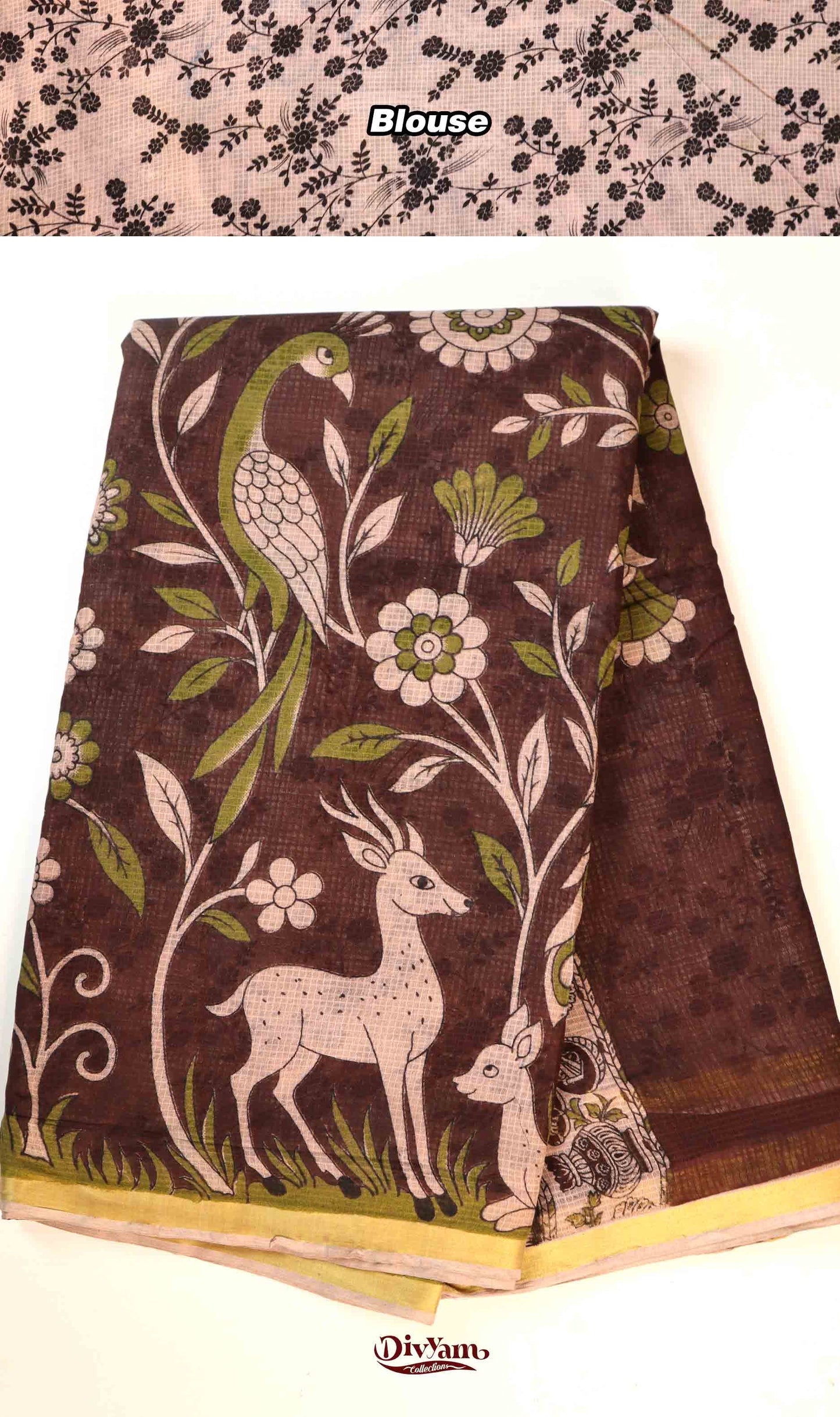 DC201 | Kota Kalamkari Print Saree with Running Blouse