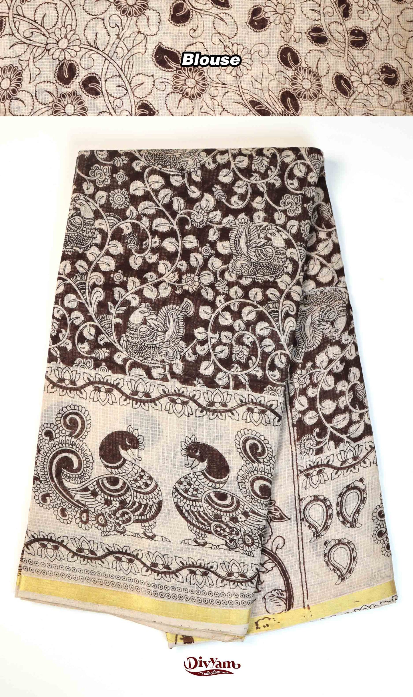 DC205 | Kota Kalamkari Print Saree with Running Blouse