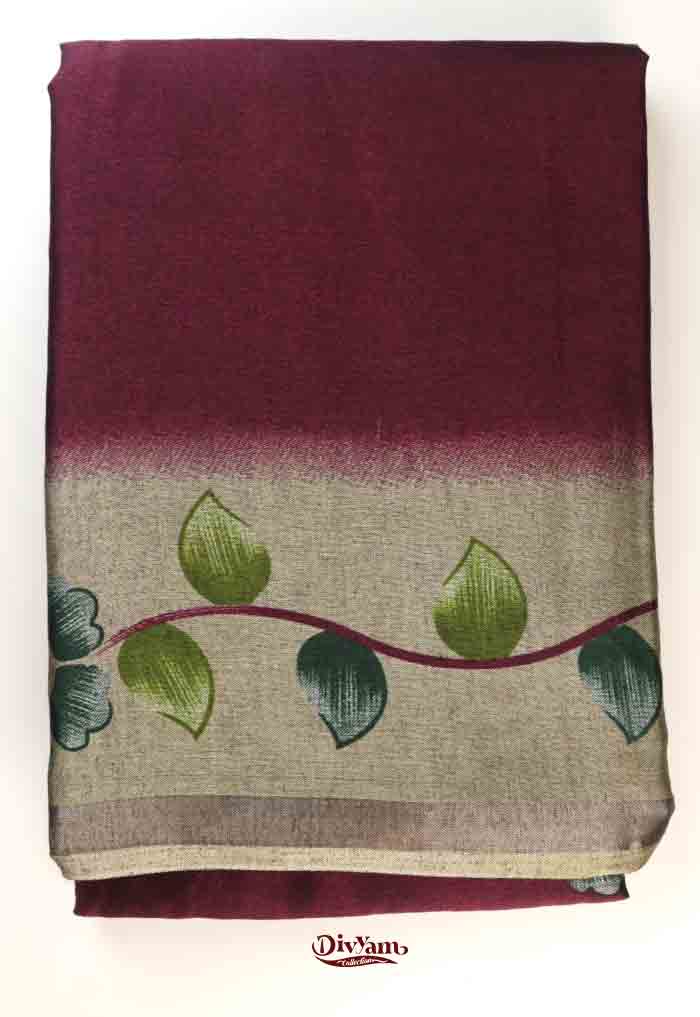 DC306 | Soft Modal Silk Saree with Brush-Painted Floral Print