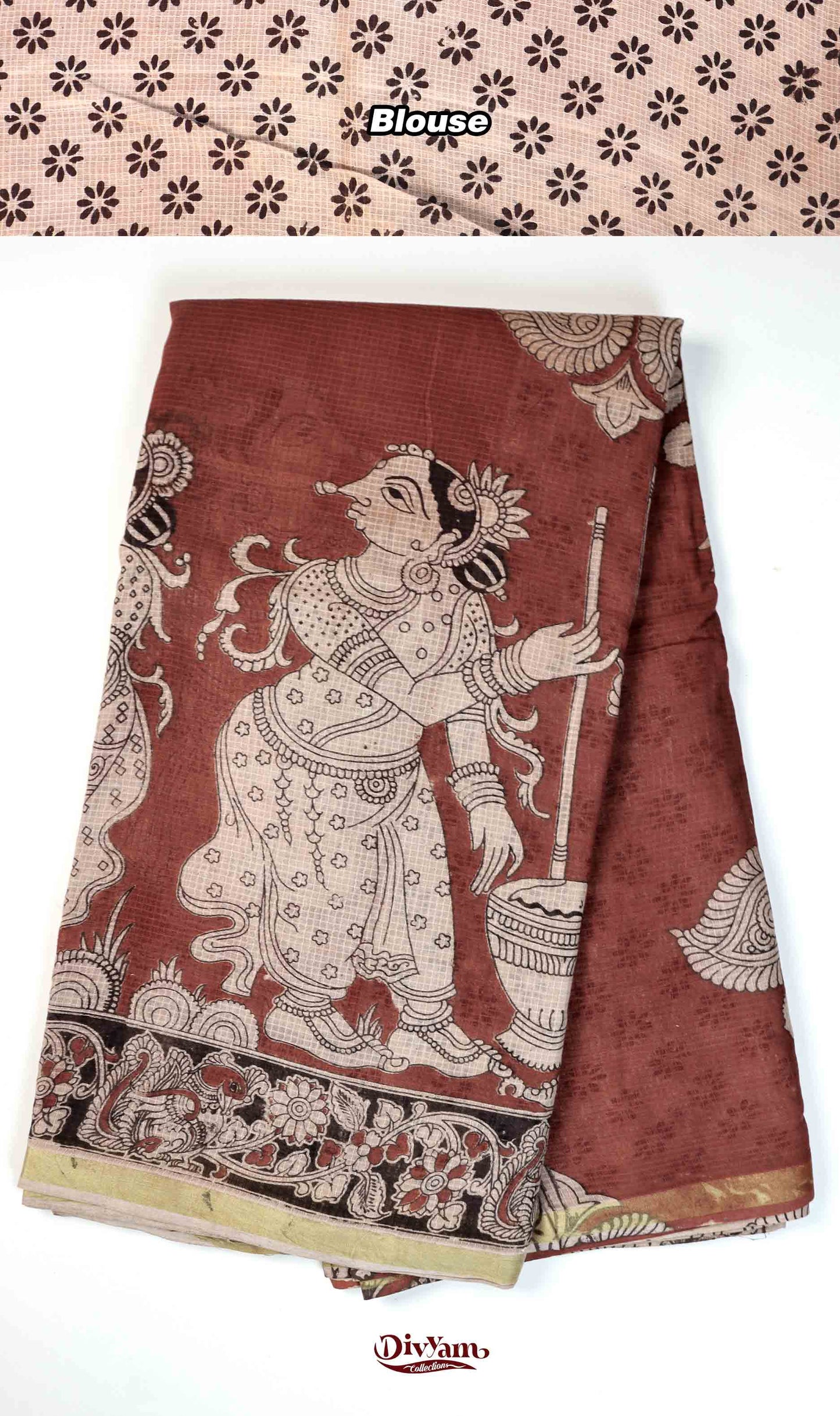 DC205 | Kota Kalamkari Print Saree with Running Blouse