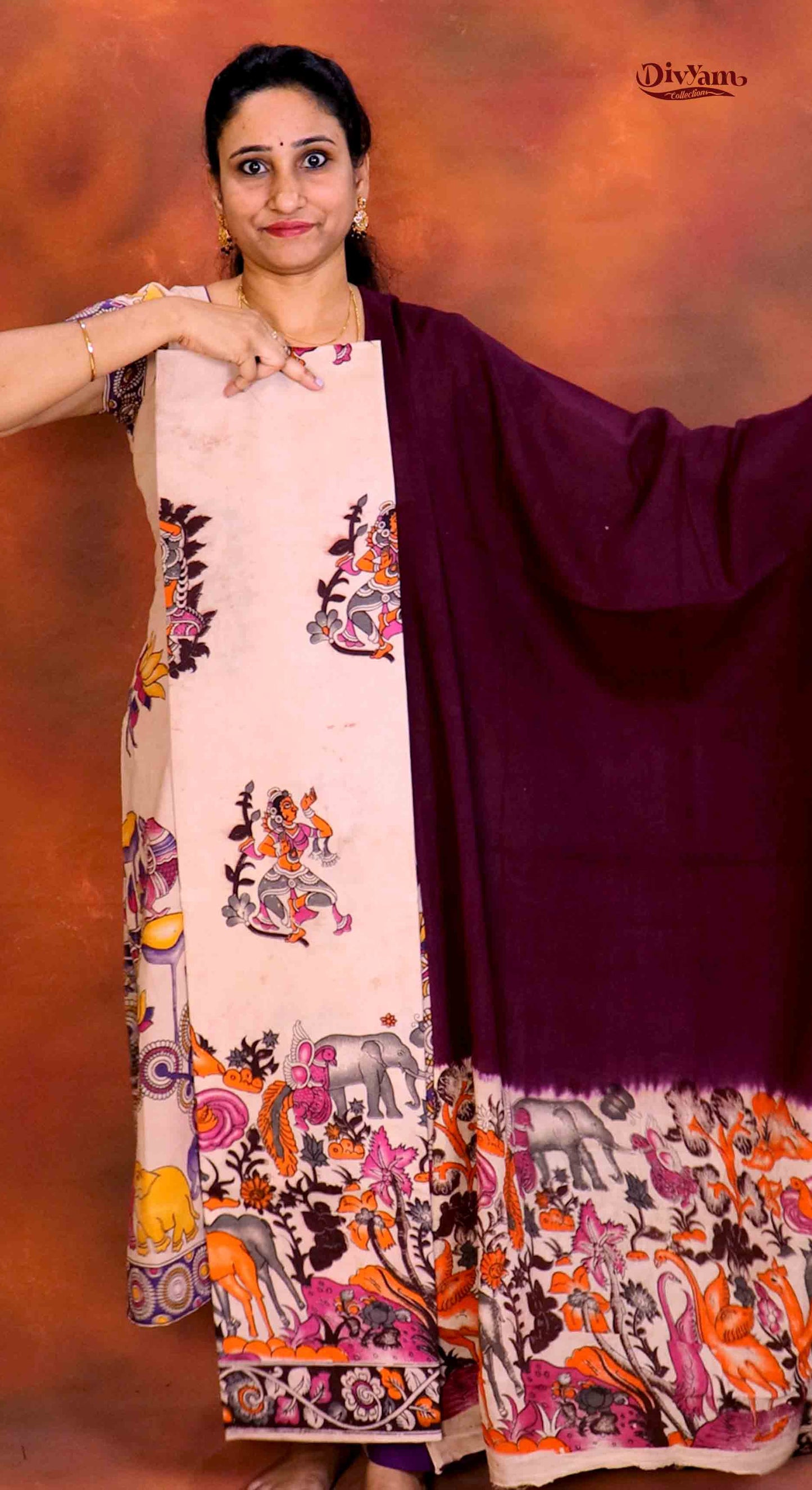DC212 | Pure Cotton Kalamkari Dress Materials – 2 Piece Sets