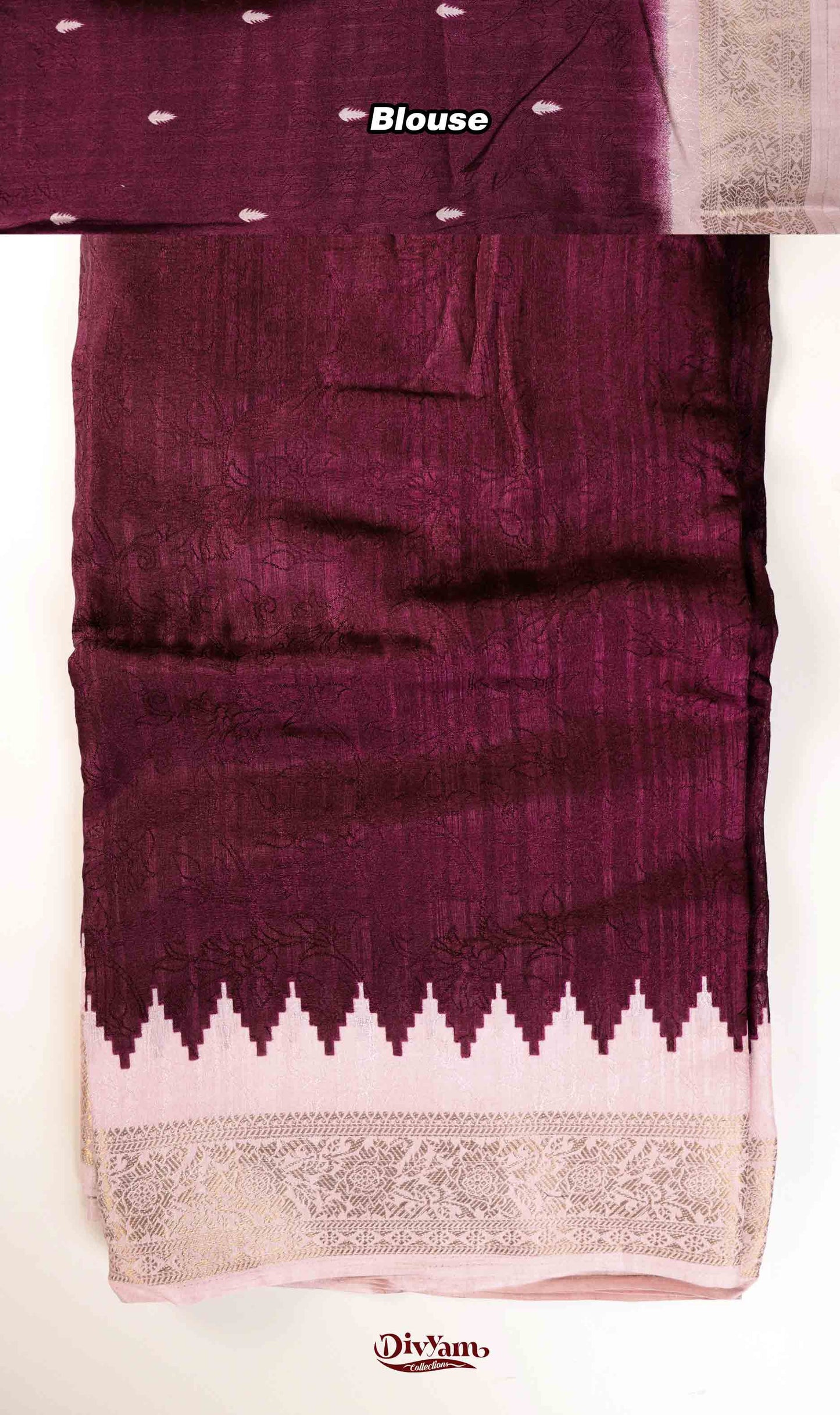 DC224 | Fancy Soft Silk Saree with bottom Temple steps and Zari Border