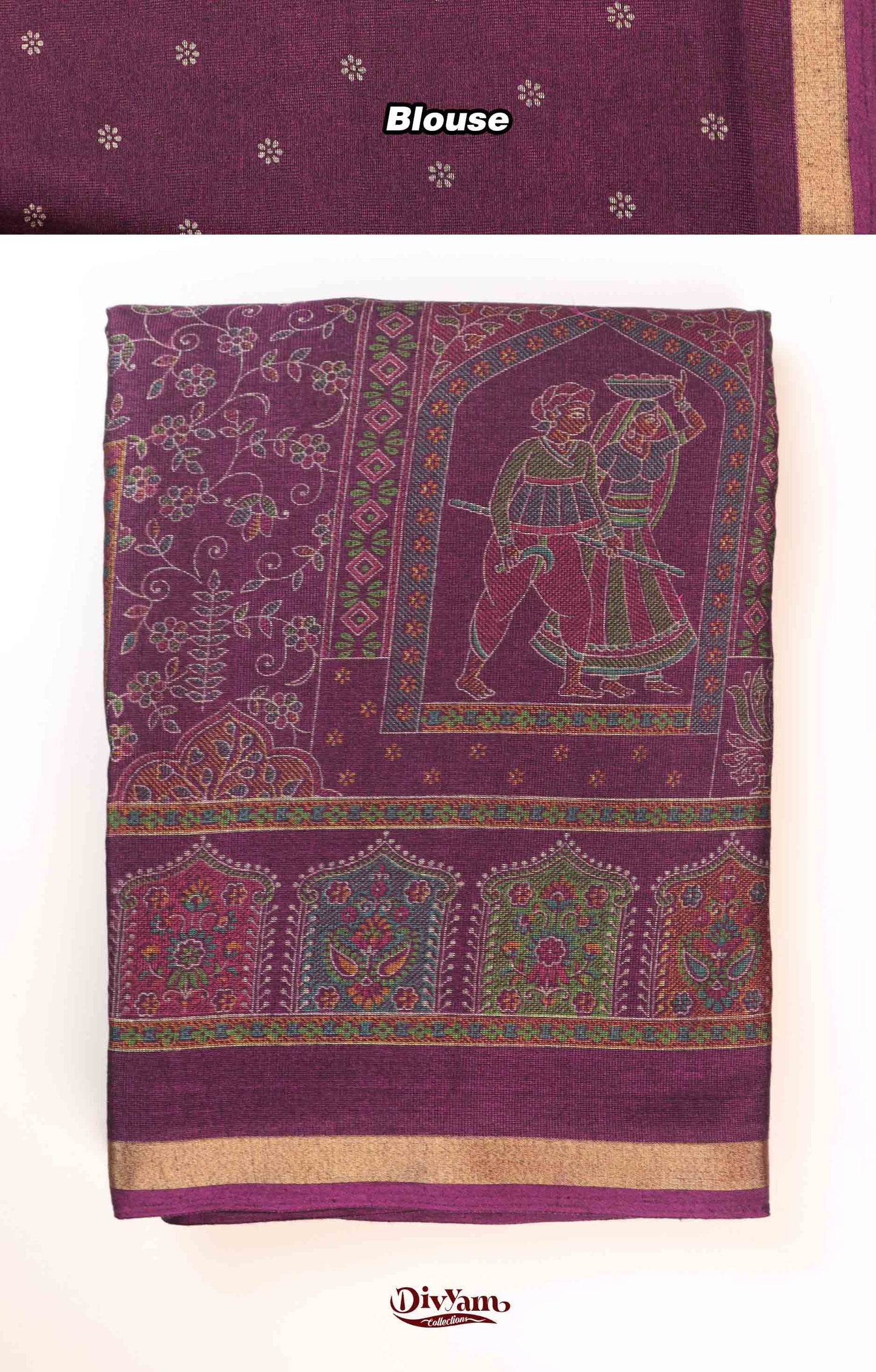 DC248 | Mashru Silk Saree with Pashmina Kashmiri Design