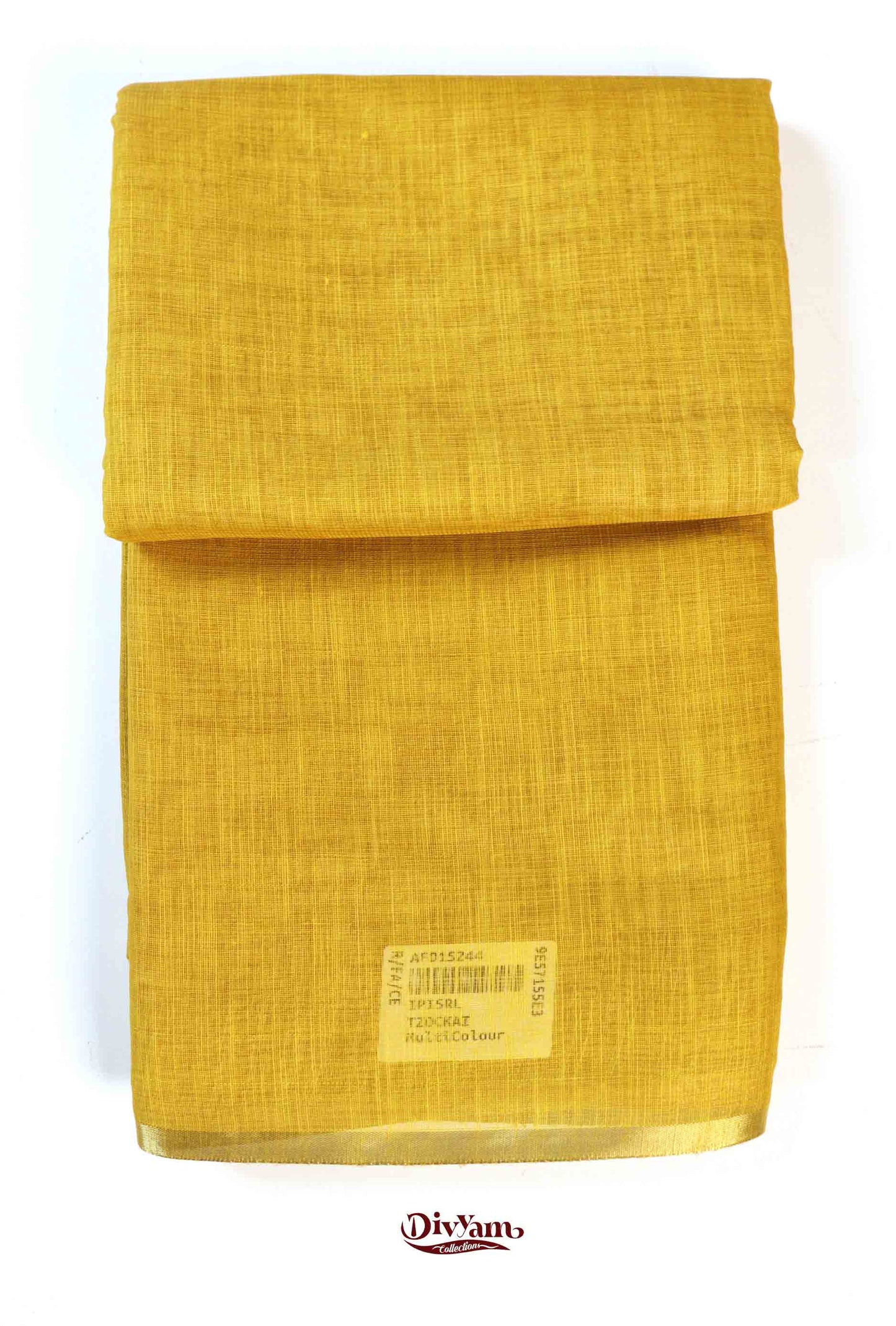 DC171 | Linen Cotton Saree with Gold Zari Stripe Border & Kalamkari Blouse | Soft Printed Collection