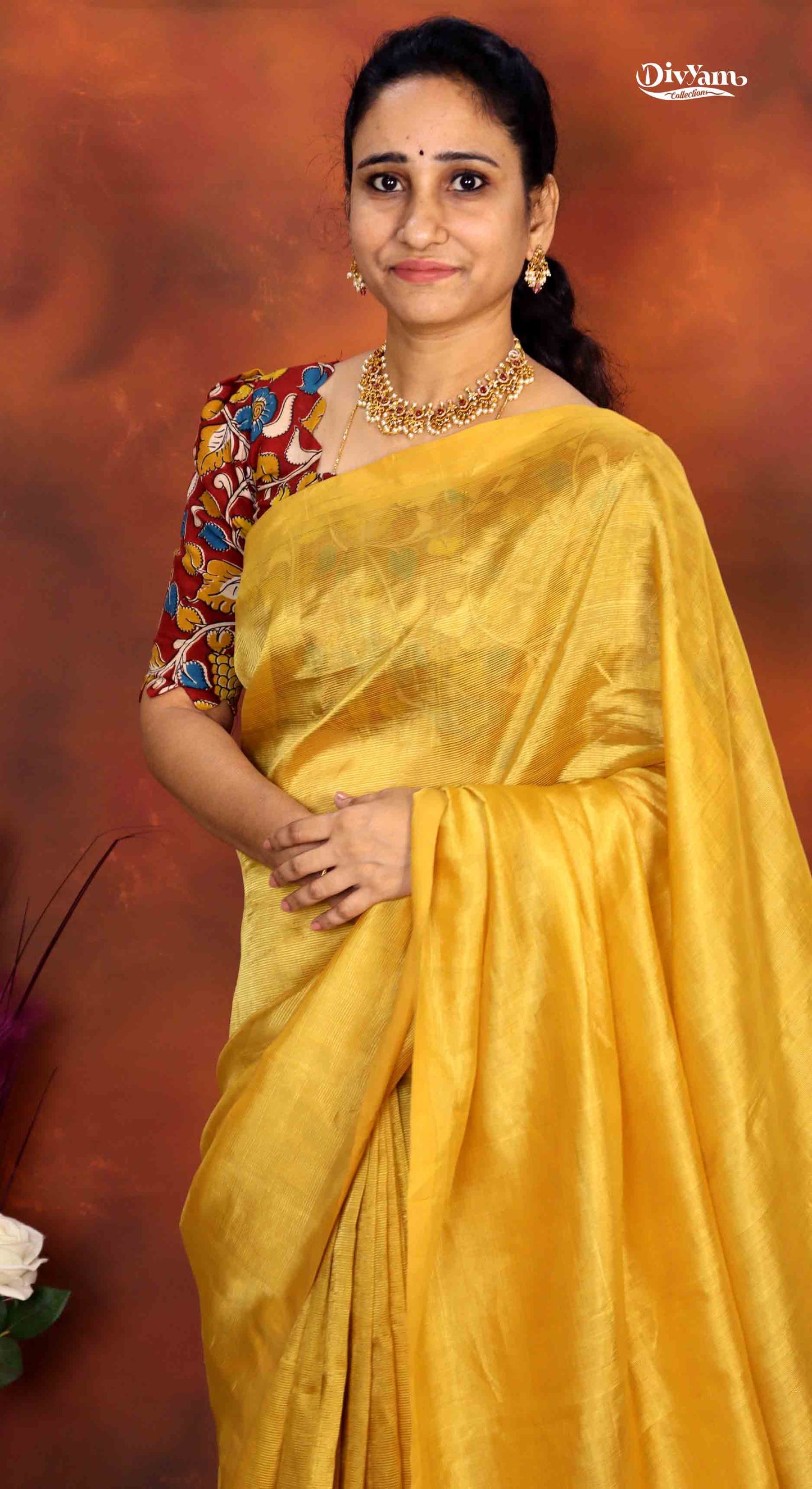 Pure Handloom Saree with Extra Kalamkari Blouse | Premium Handwoven Saree | DC243