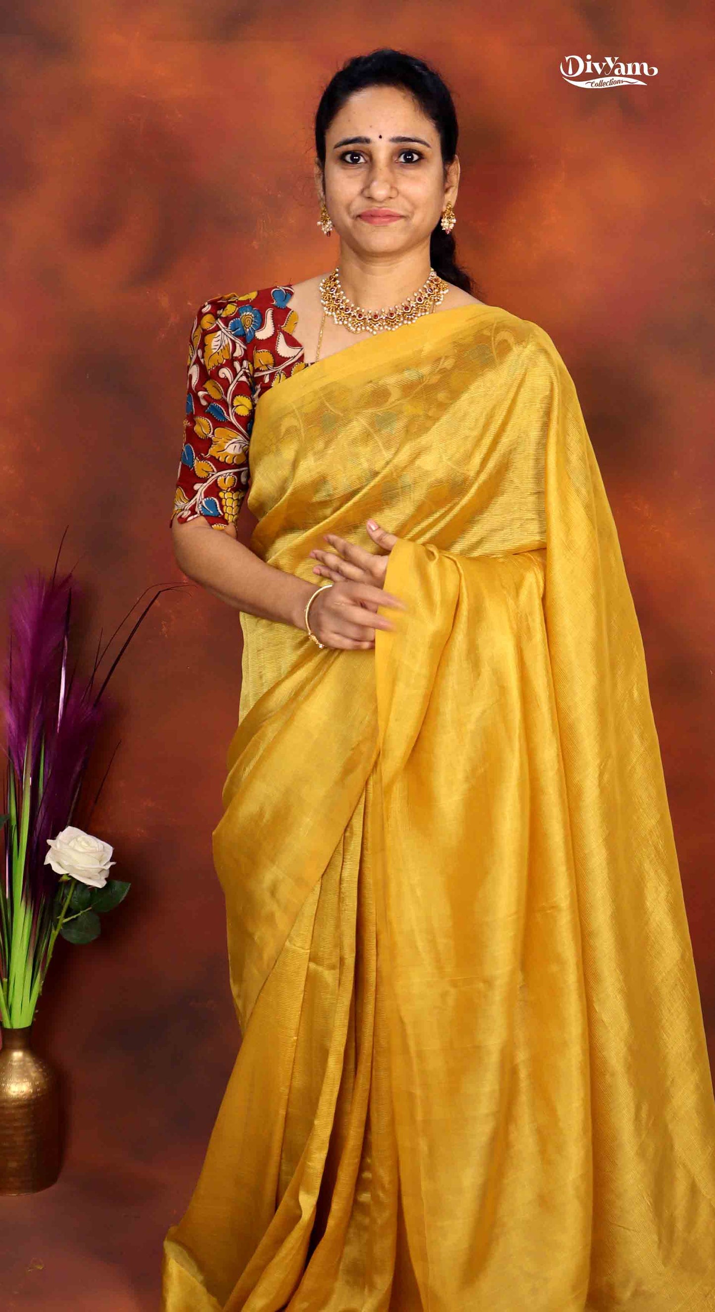 Pure Handloom Saree with Extra Kalamkari Blouse | Premium Handwoven Saree | DC243