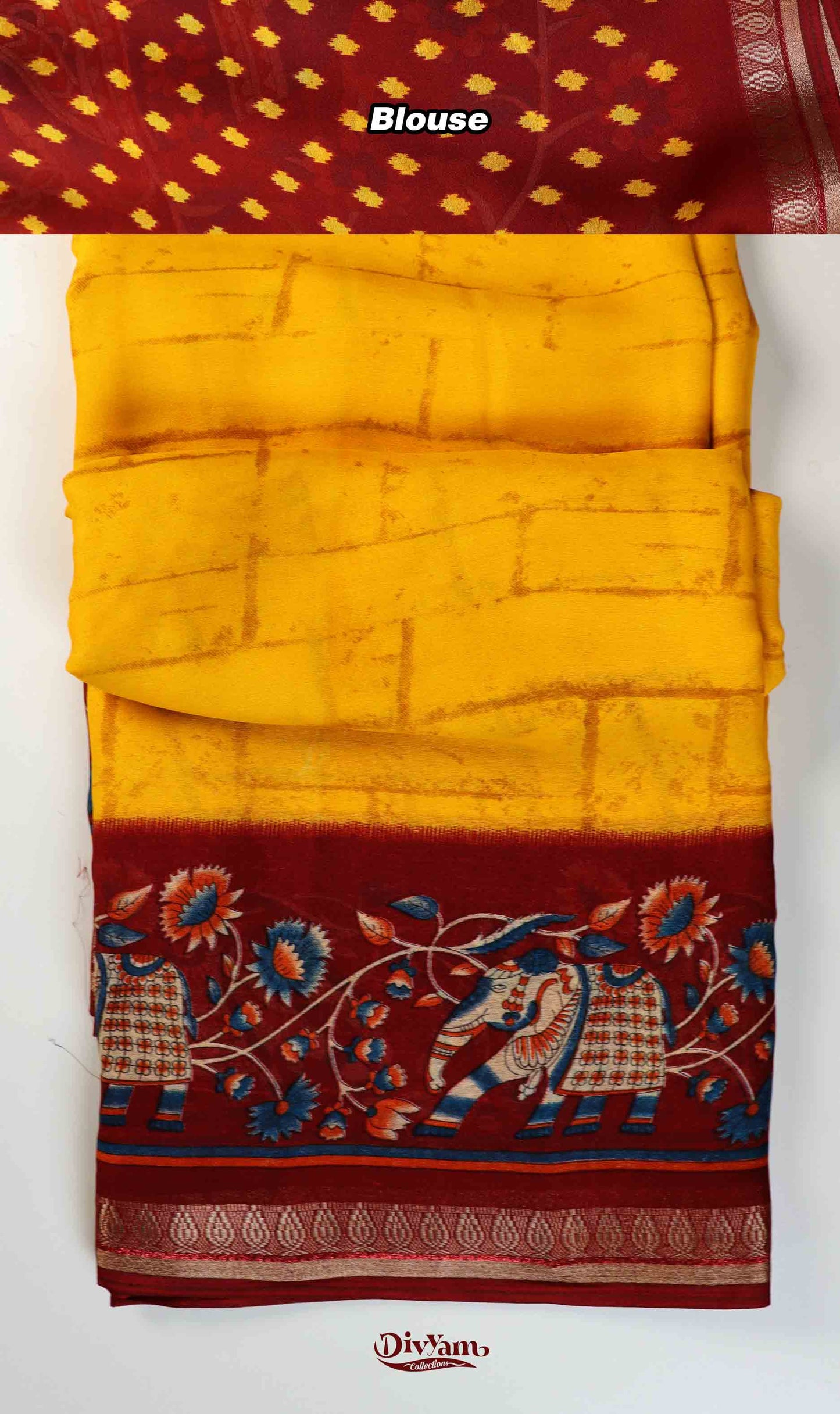 DC222 | Semi Viscose Georgette Saree with Zari Temple Border