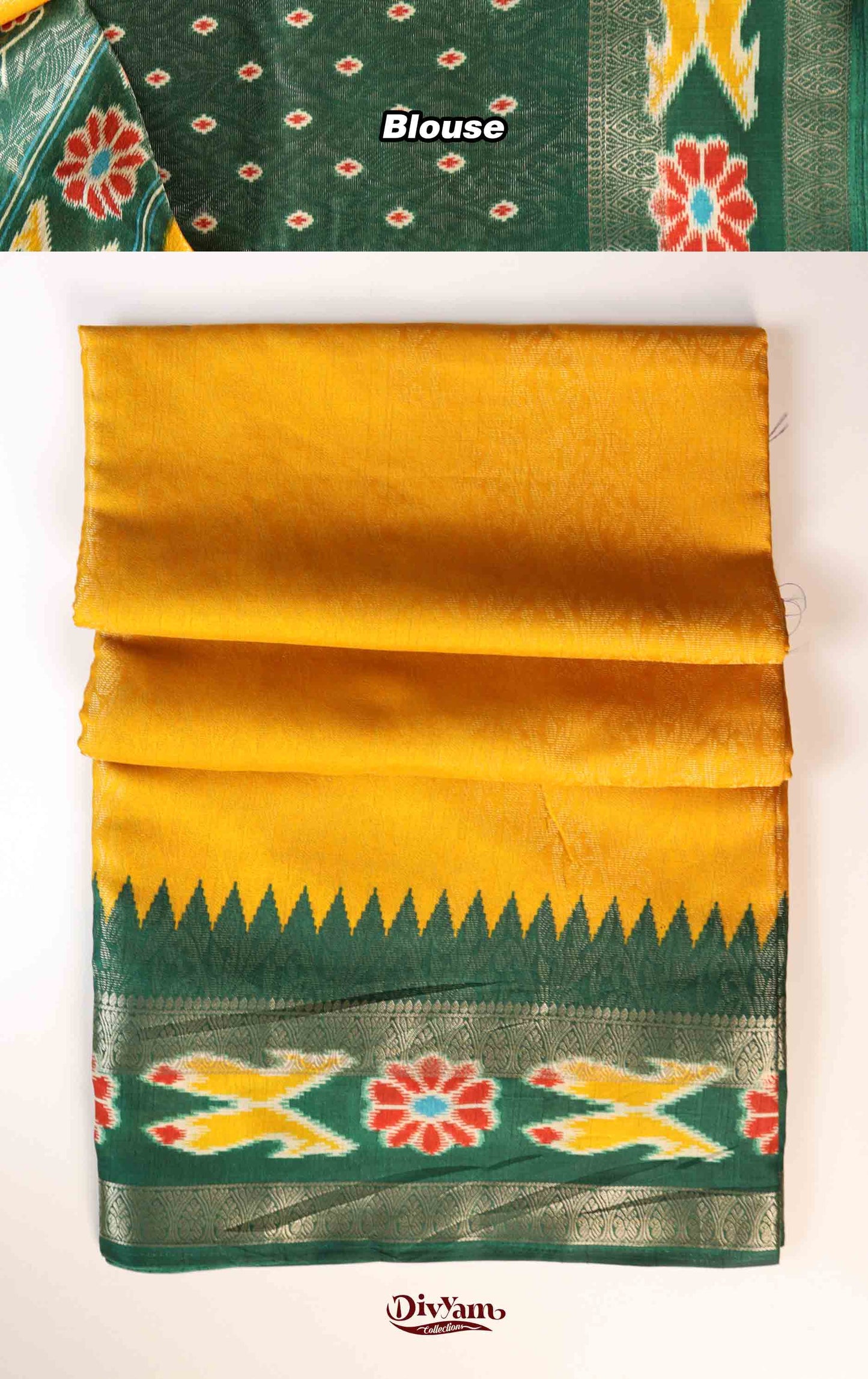 Banarasi Soft Silk Saree with Self Zari Weaving & Pochampally Ikkat Border | DC244
