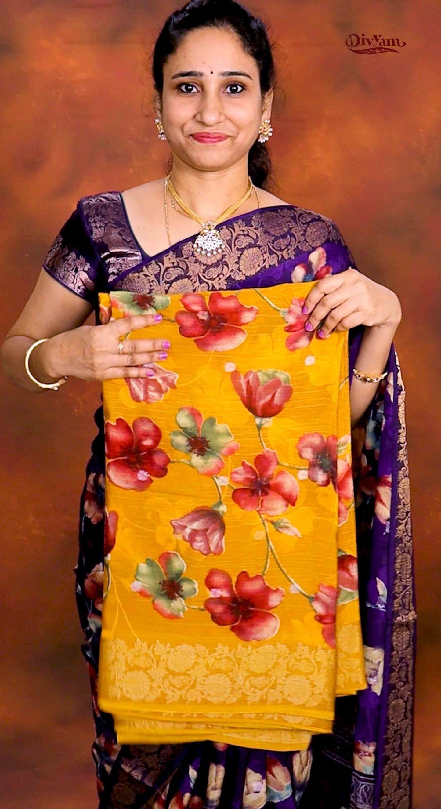 DC235 | Pure Crepe Saree with Floral Design & Heavy Zari Weaving | Elegant Party Wear