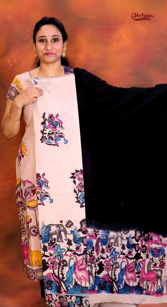 DC212 | Pure Cotton Kalamkari Dress Materials – 2 Piece Sets