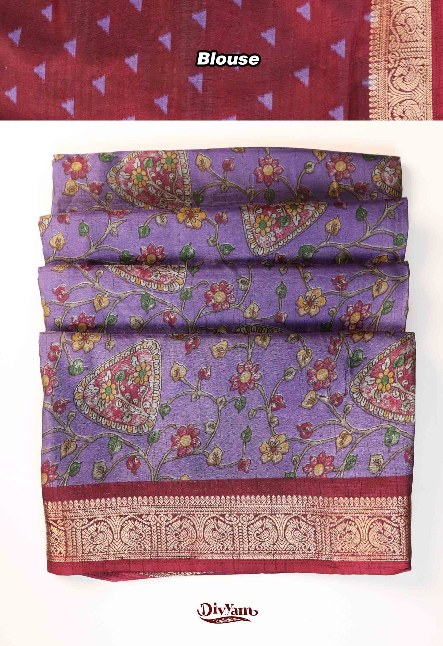 DC265 | Modal Silk Saree with Kalamkari Design & Running Blouse