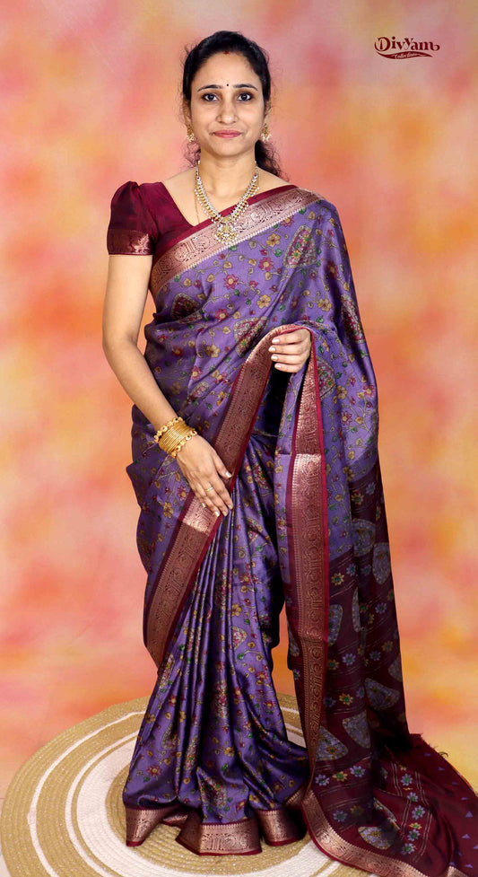 DC265 | Modal Silk Saree with Kalamkari Design & Running Blouse
