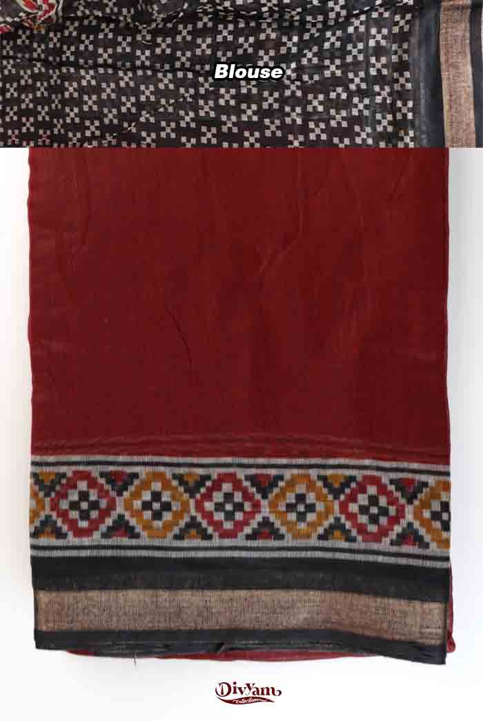 DC315 | Maheshwari Silk Cotton Plain Saree with Running Blouse