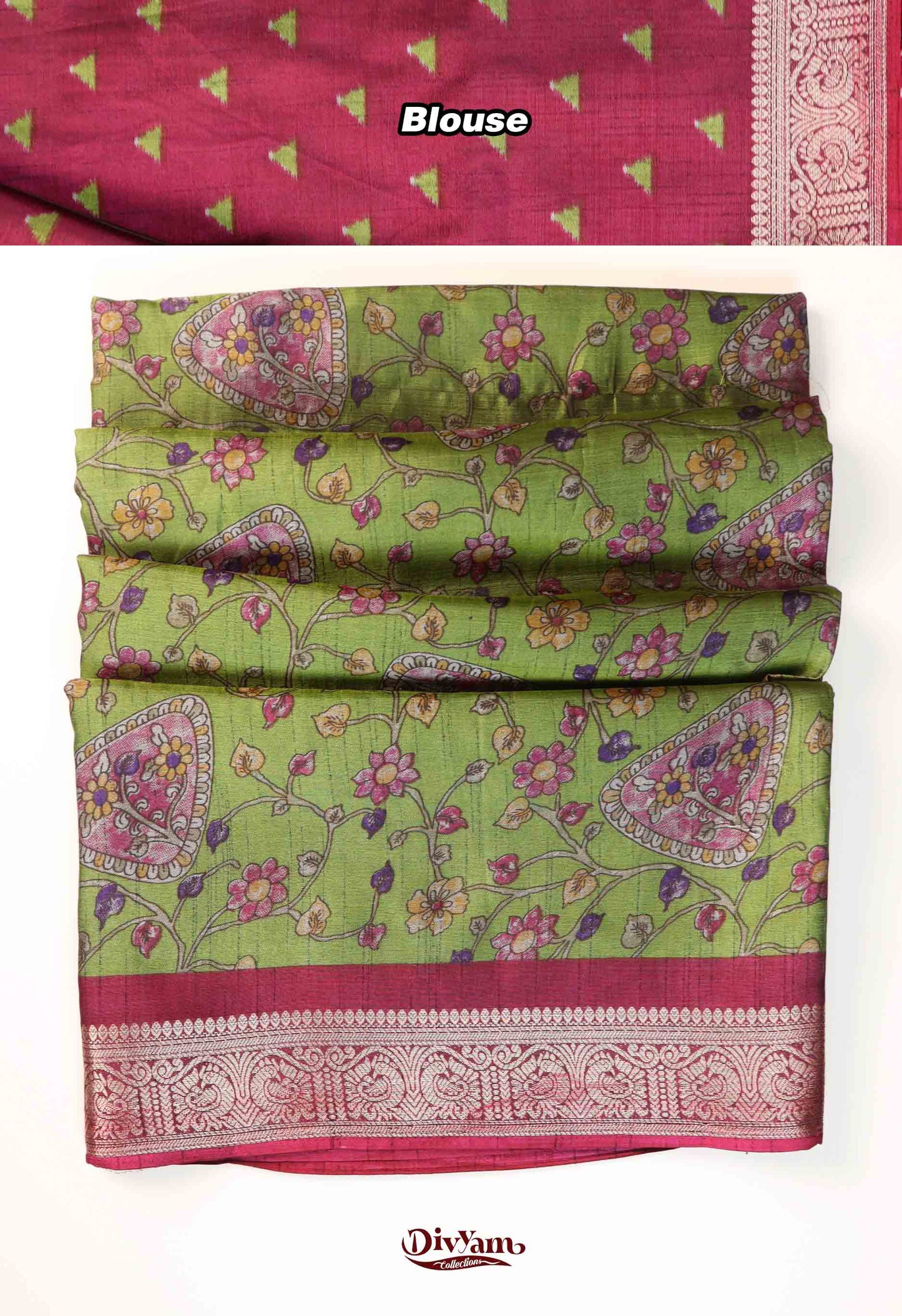 DC265 | Modal Silk Saree with Kalamkari Design & Running Blouse
