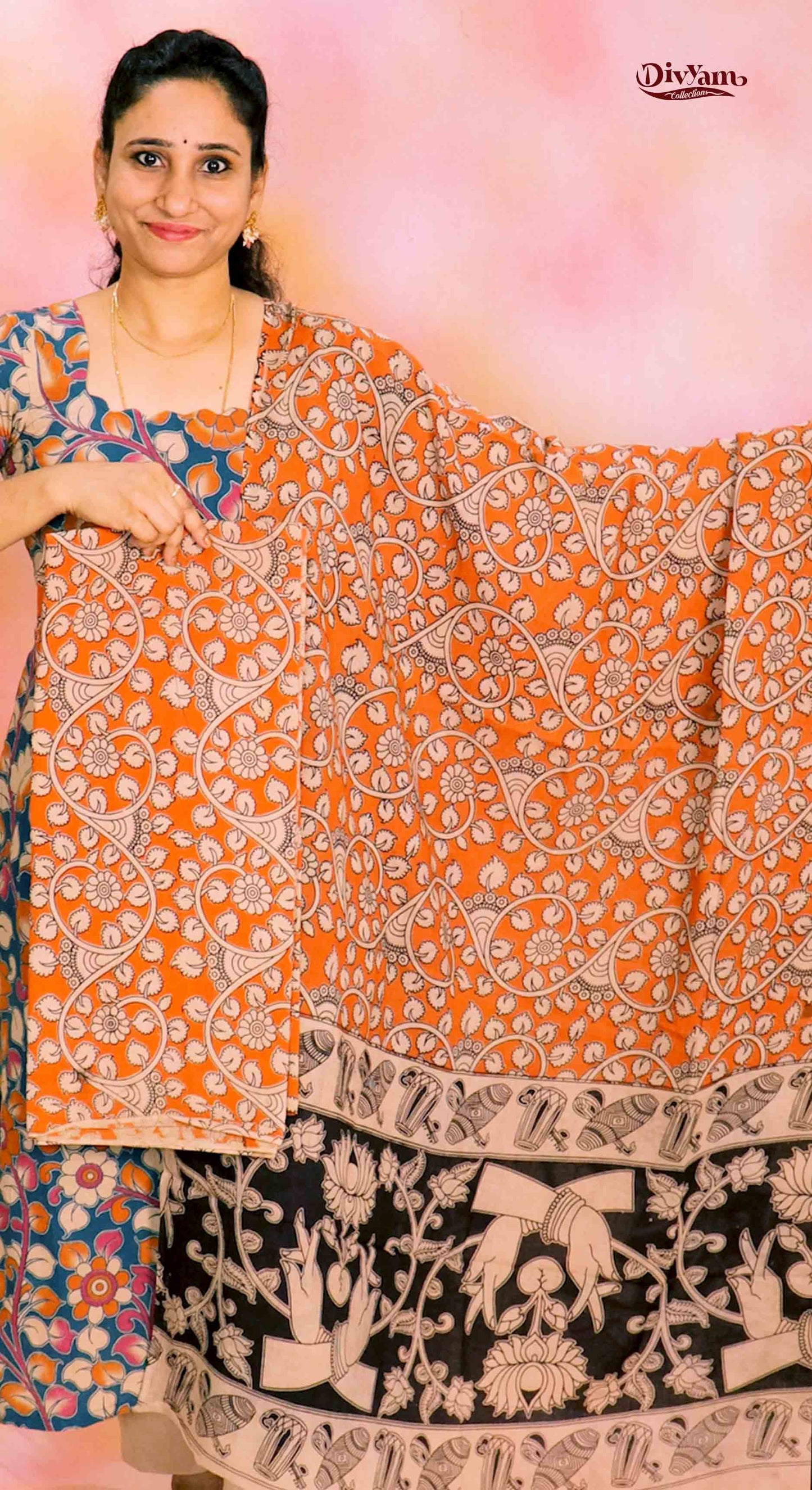 DC219 | Pure Cotton Dress Materials with Kalamkari  Print – 2 Piece Sets